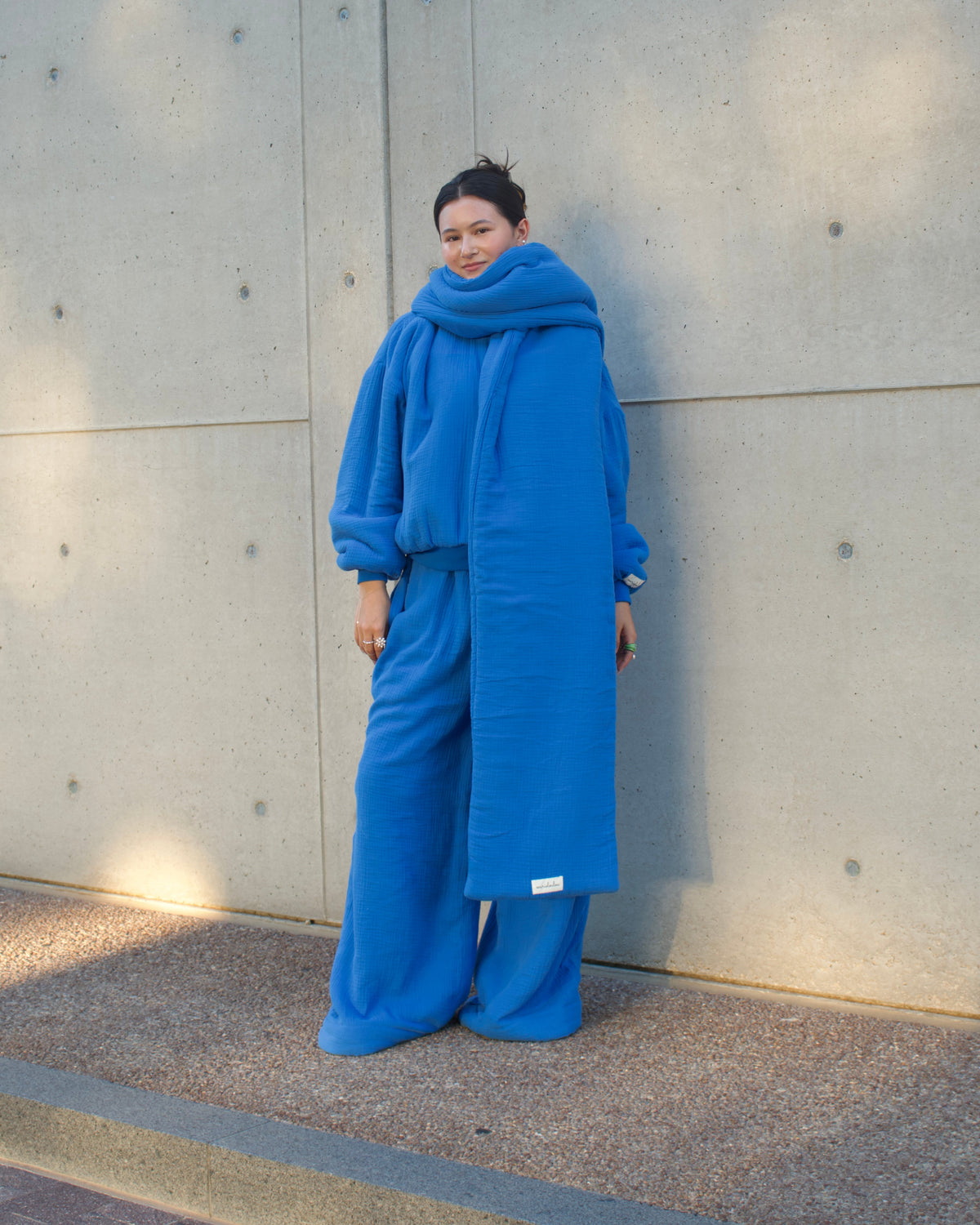Homebody Blanket Scarf - Blue