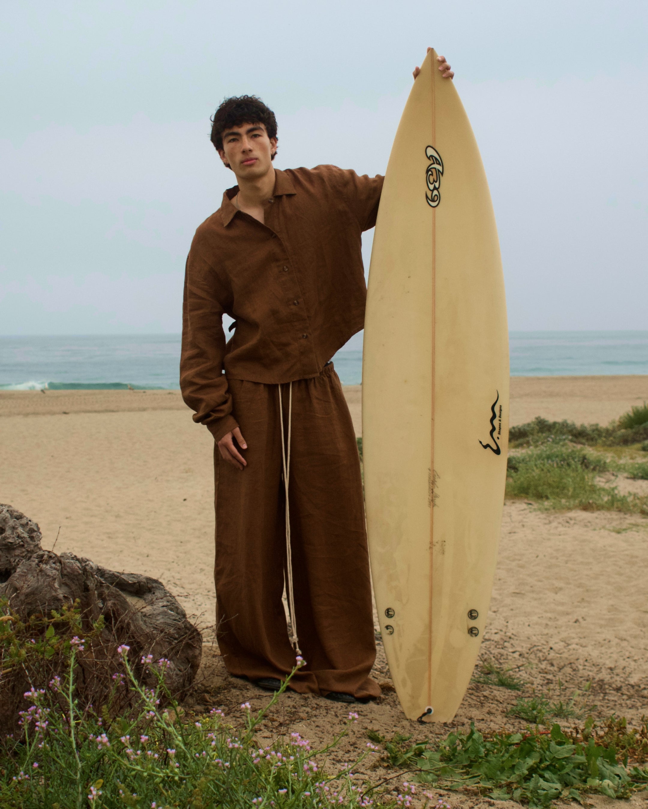 Breezy Linen Button Up - Brown