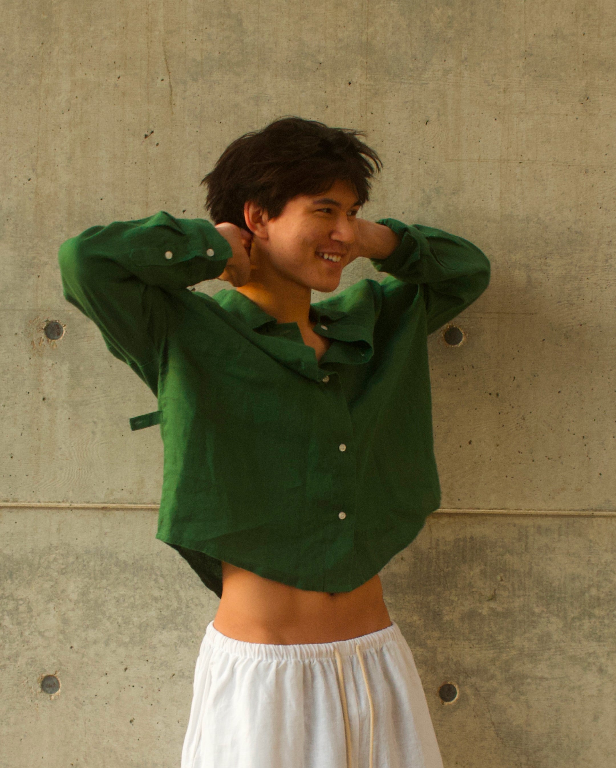 Breezy Linen Button Up - Green