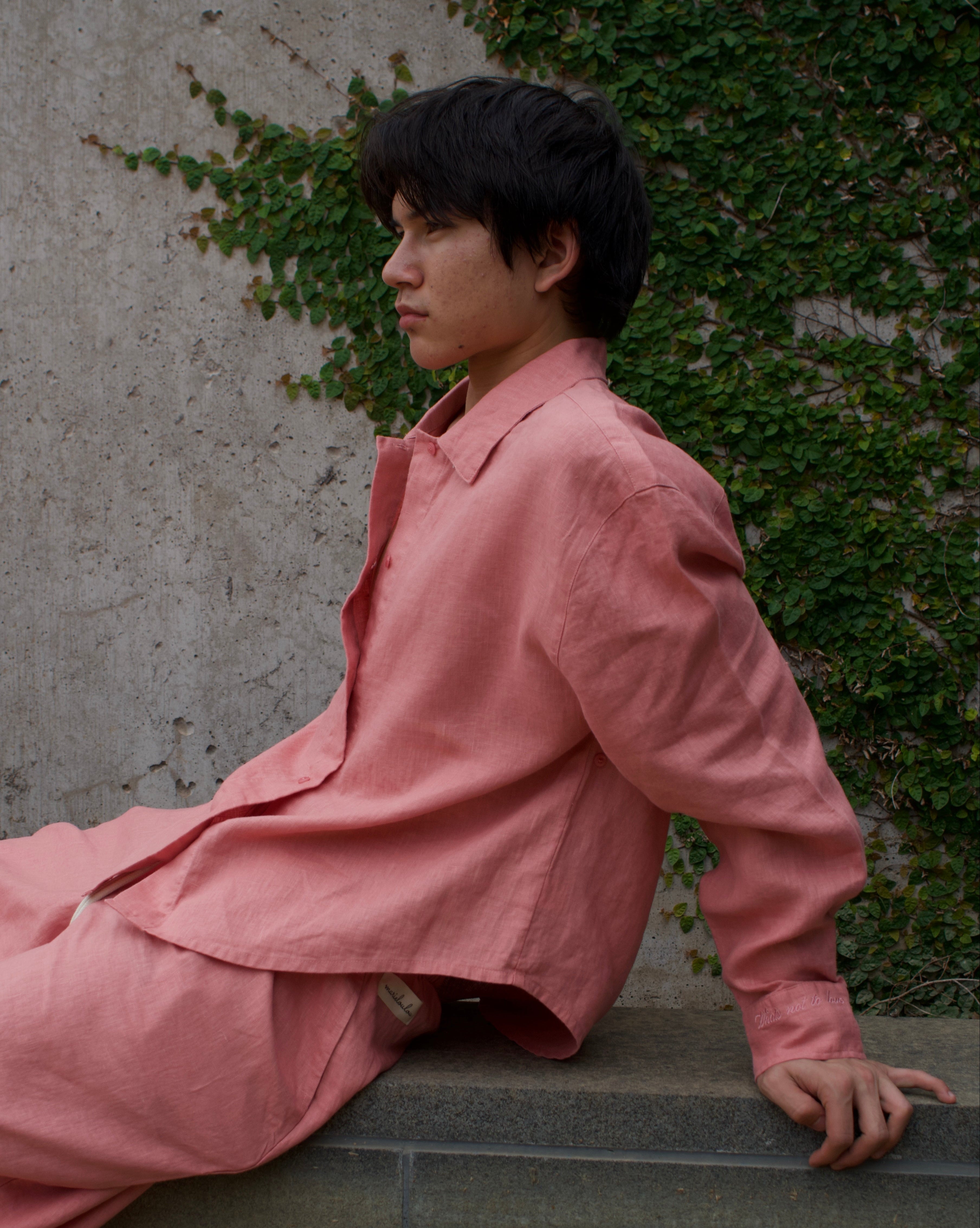 Breezy Earth Linen Button Up - Pink