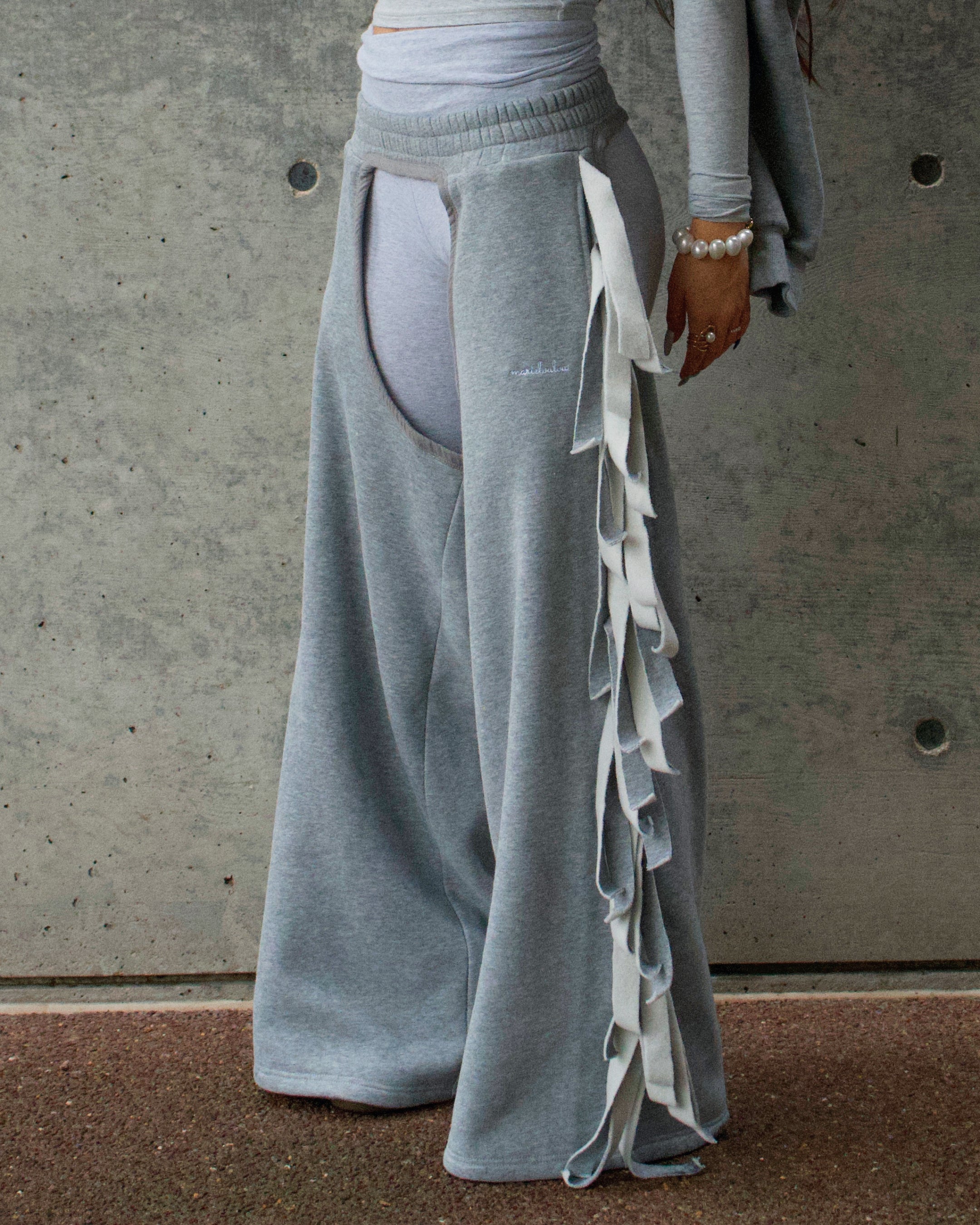 Essential Wide-Leg Sweatpants Chaps— Gray