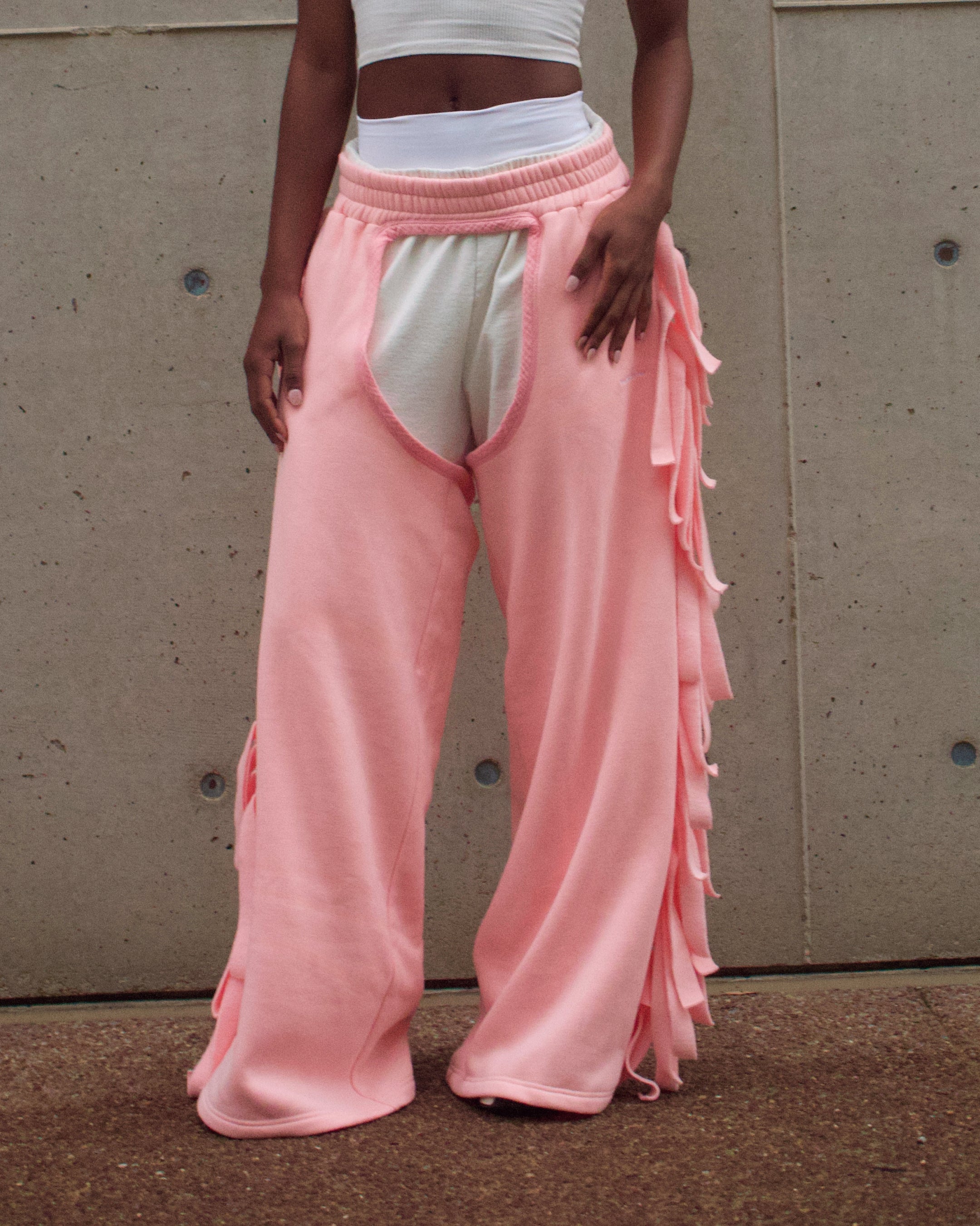 Essential Wide-Leg Sweatpants Chaps — Pink