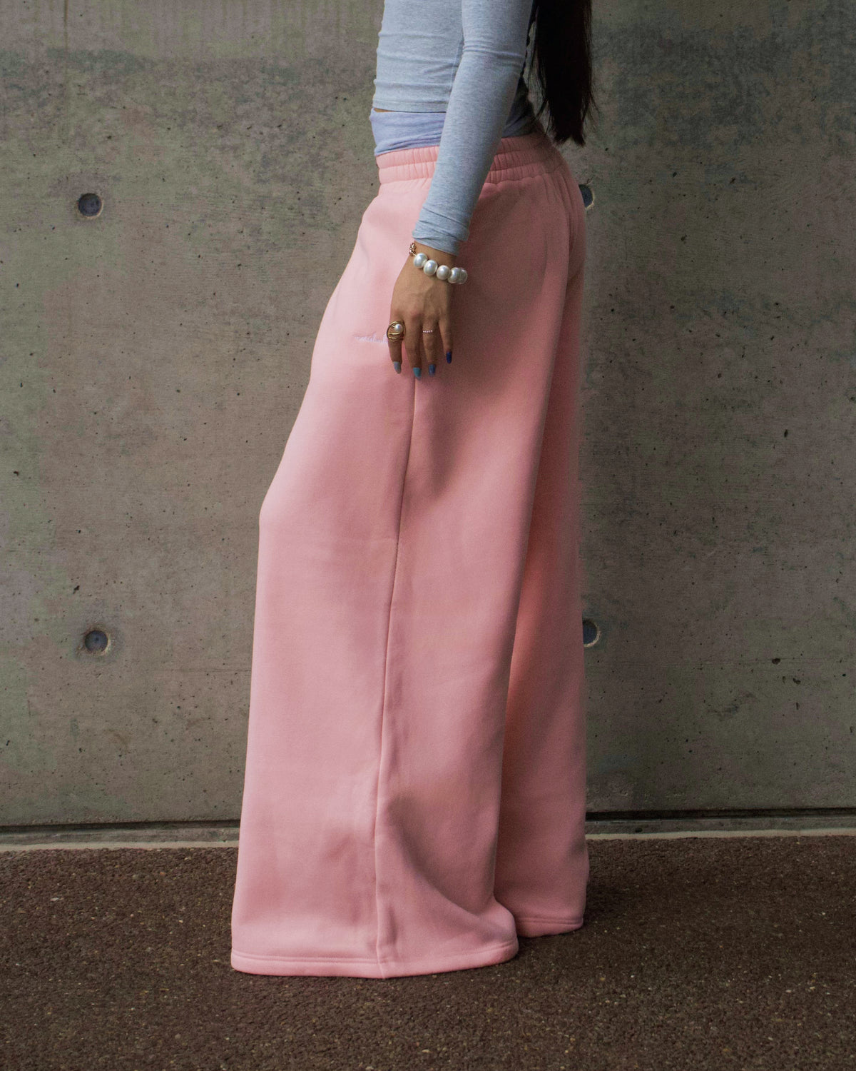 Cozy Cowboy Unisex Wide Leg Sweatpants - Pink