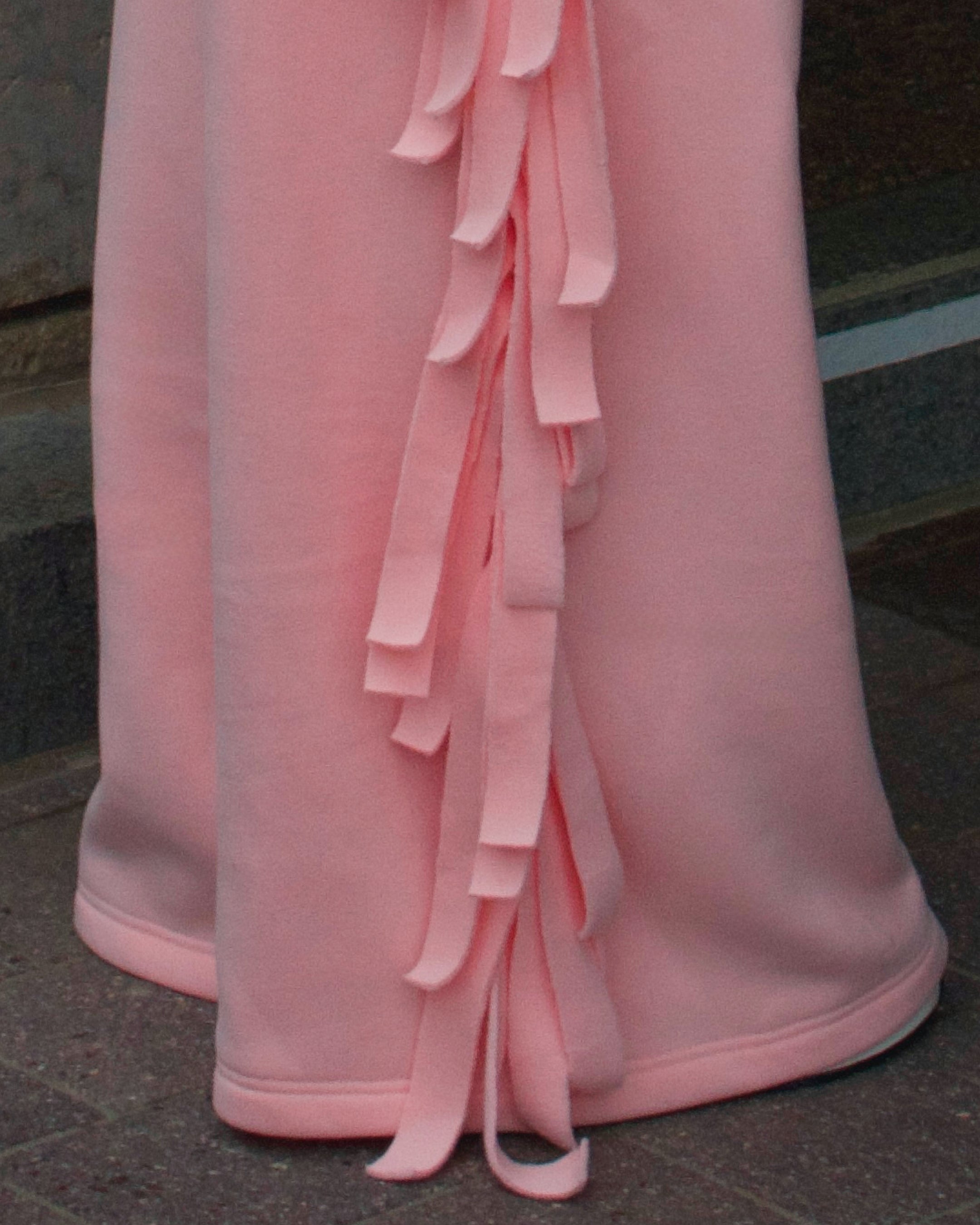 Cozy Cowboy Fringe Wide-Leg Sweatpants — Pink