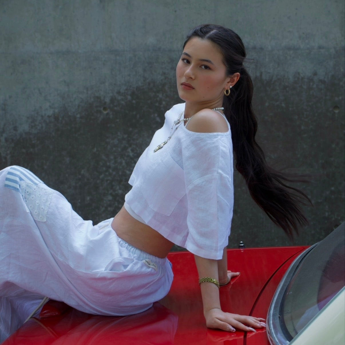 Earth Linen Staple Crop Top - White