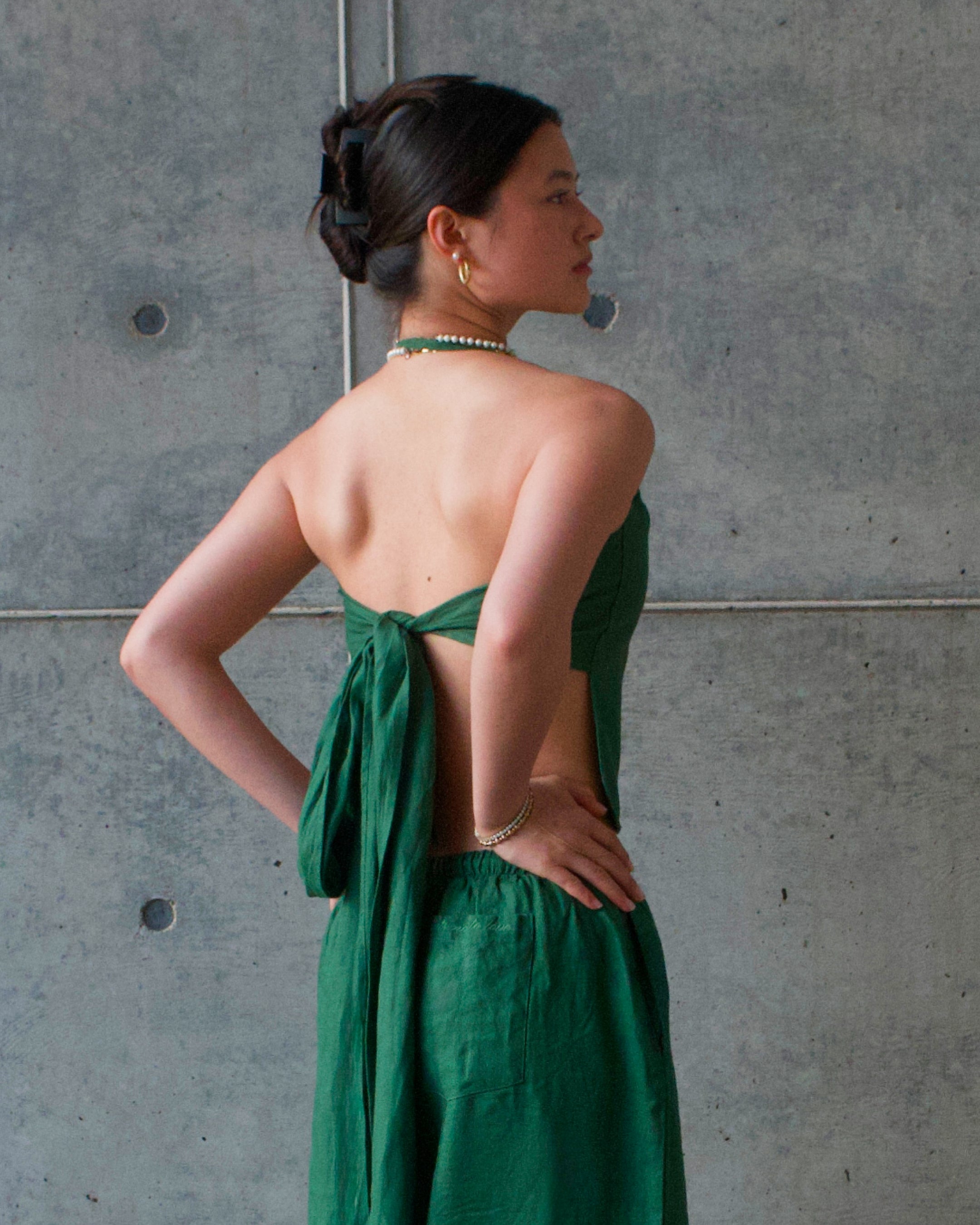 Linen Napkin Top - Green