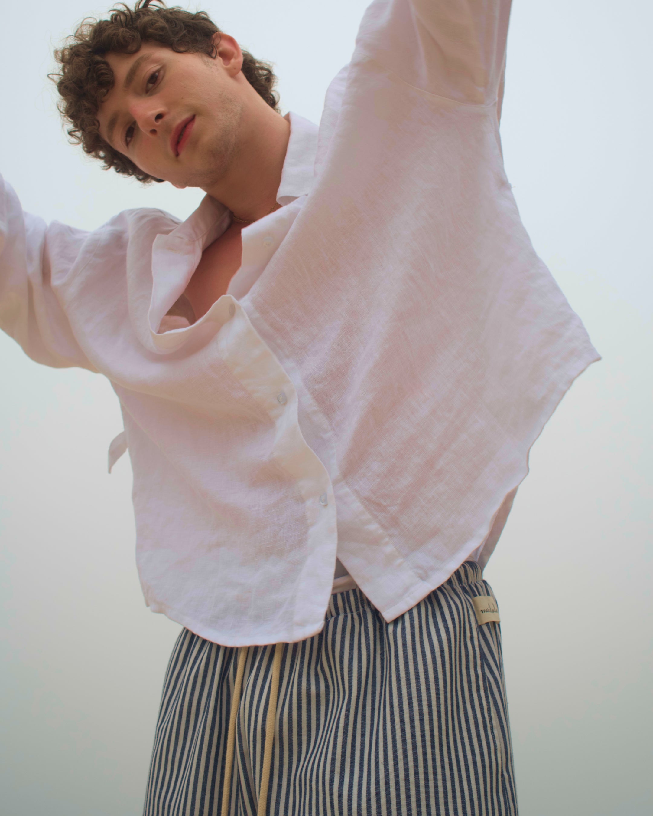 Breezy Linen Button Up - White