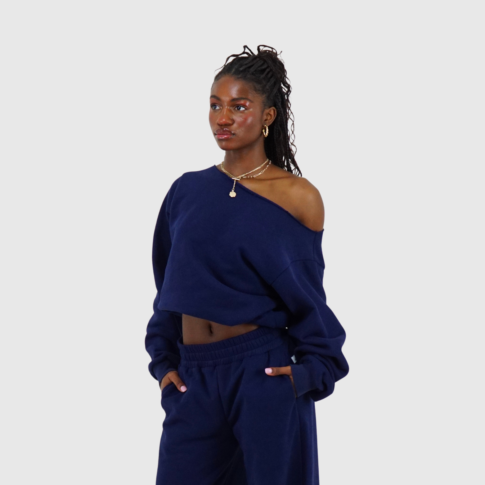 Essential Off Shoulder Crewneck Sweatshirt