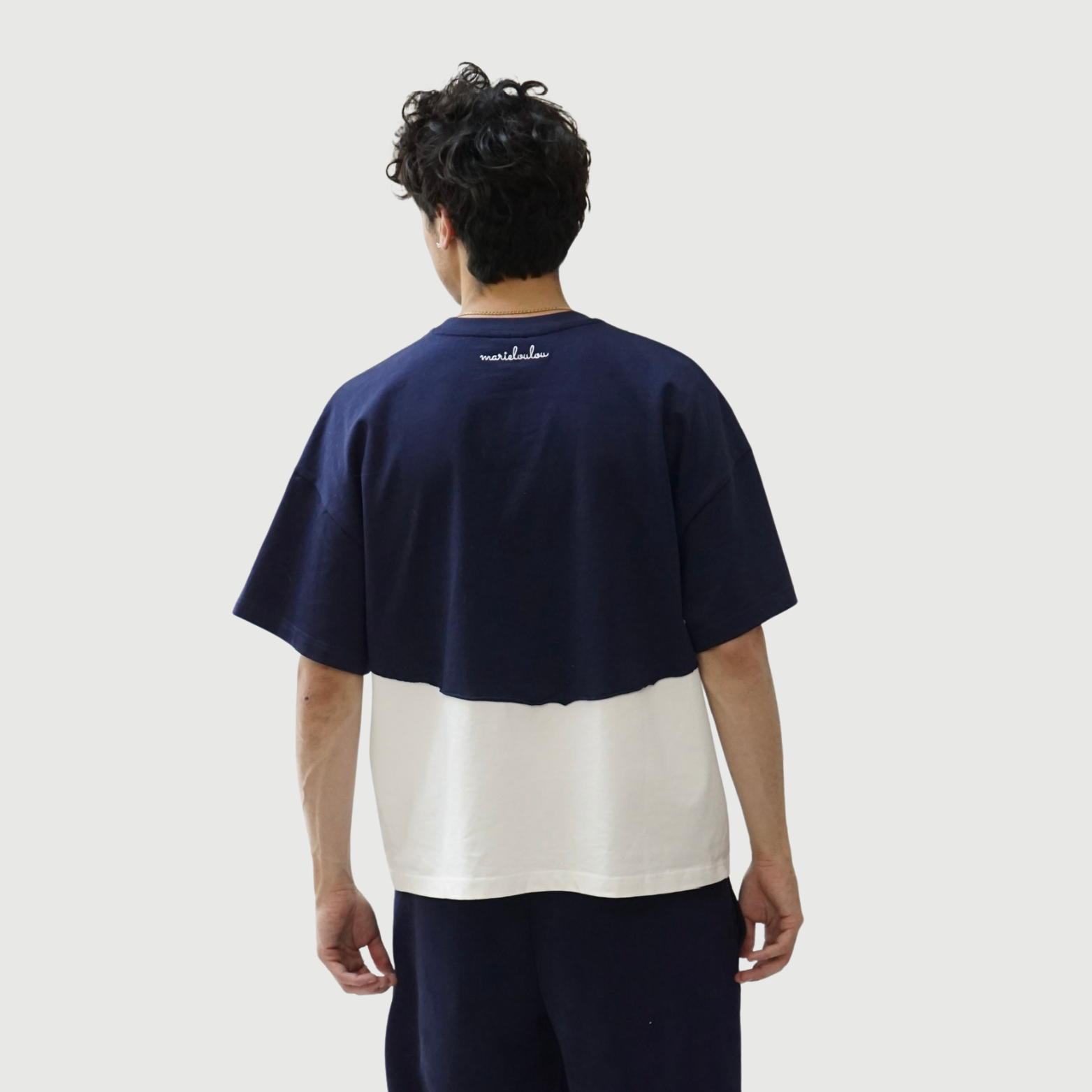 Two Toned Tee - Navy