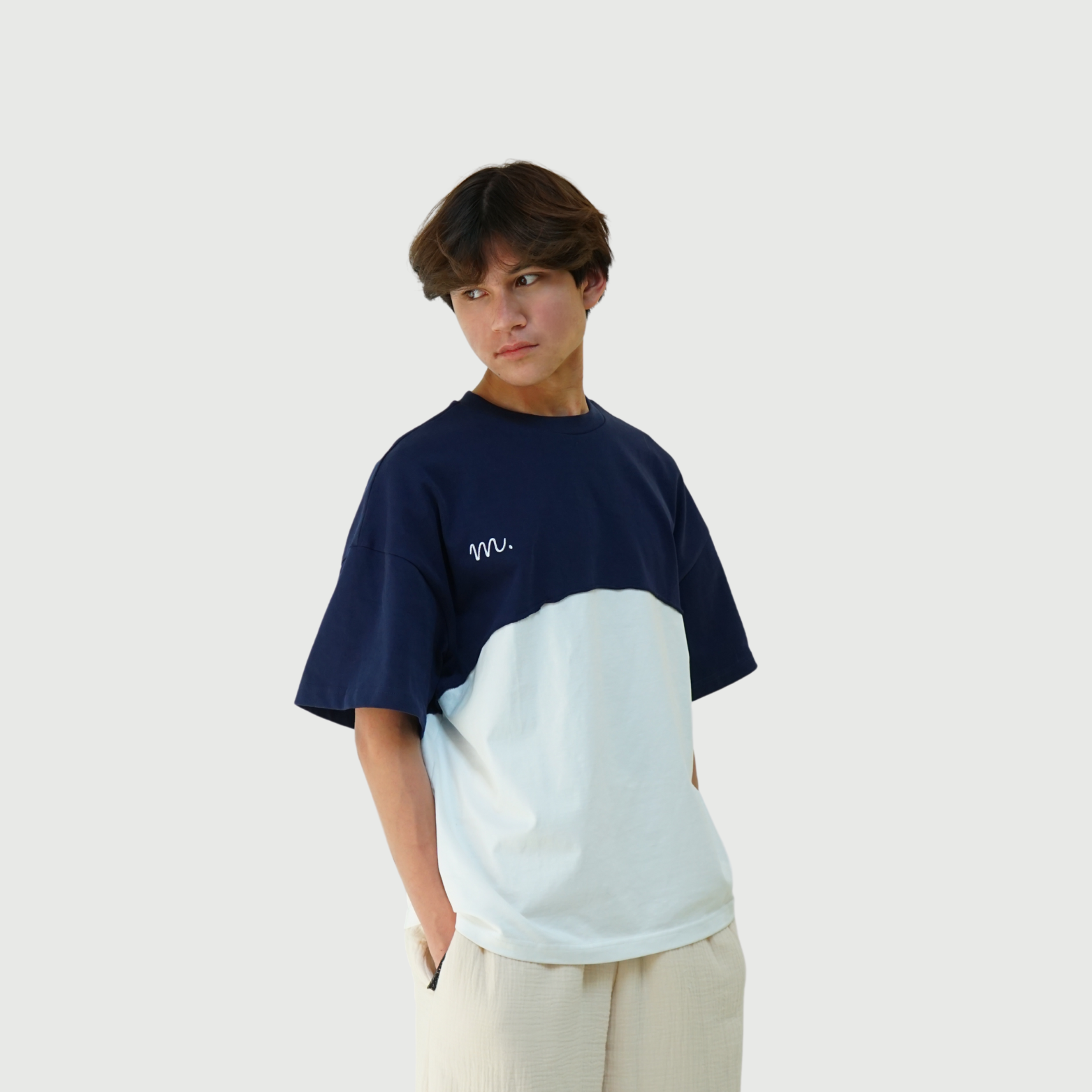 Two Toned Tee - Navy