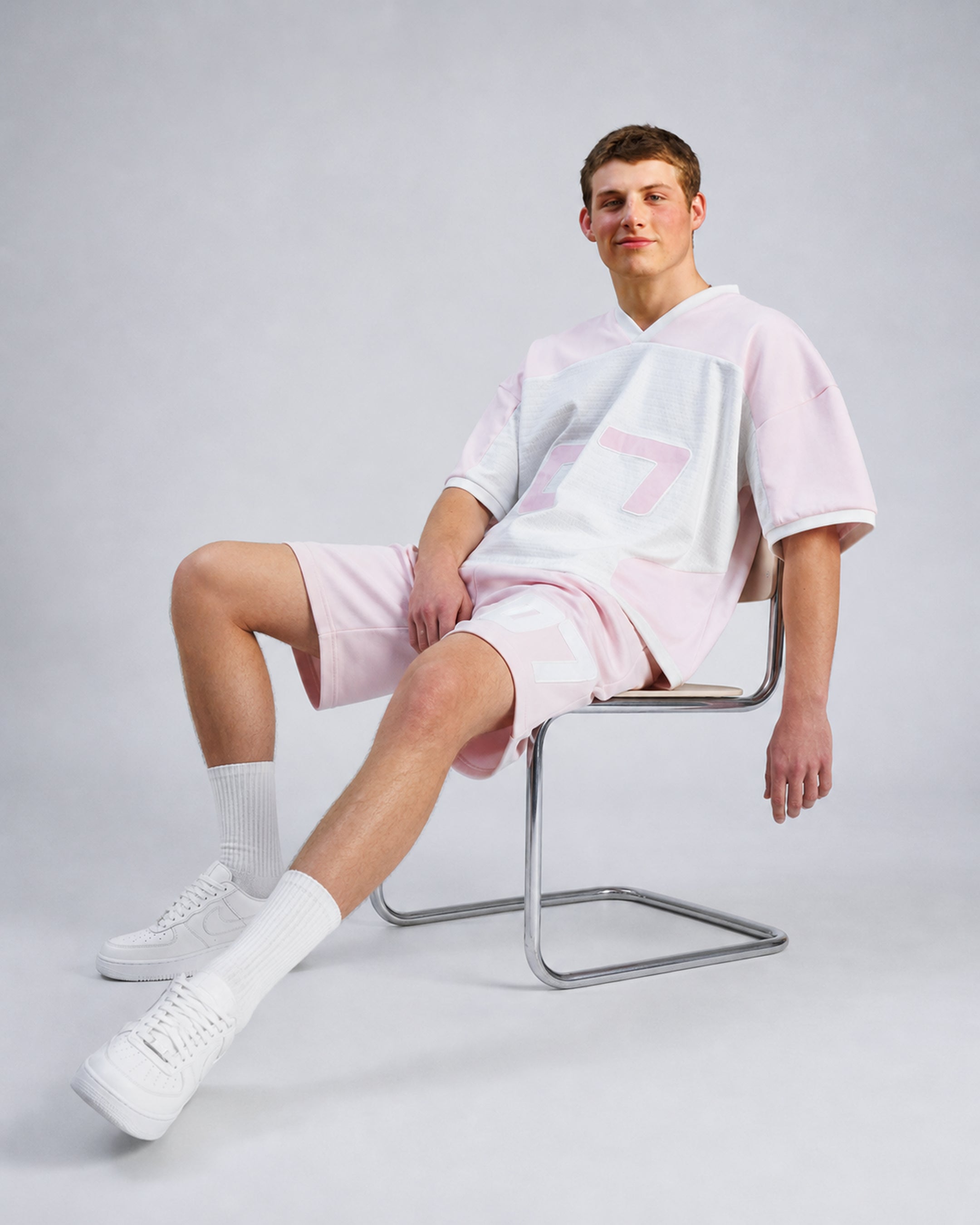 07' Long Jersey Unisex Shorts | Pink | Marieloulou