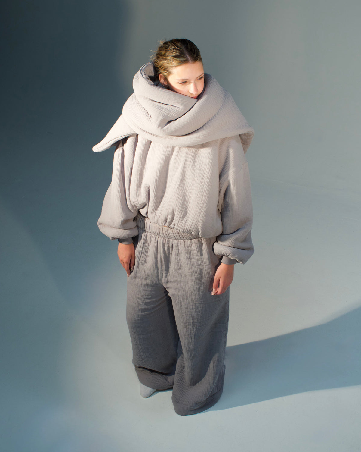 Homebody Blanket Scarf - Gray