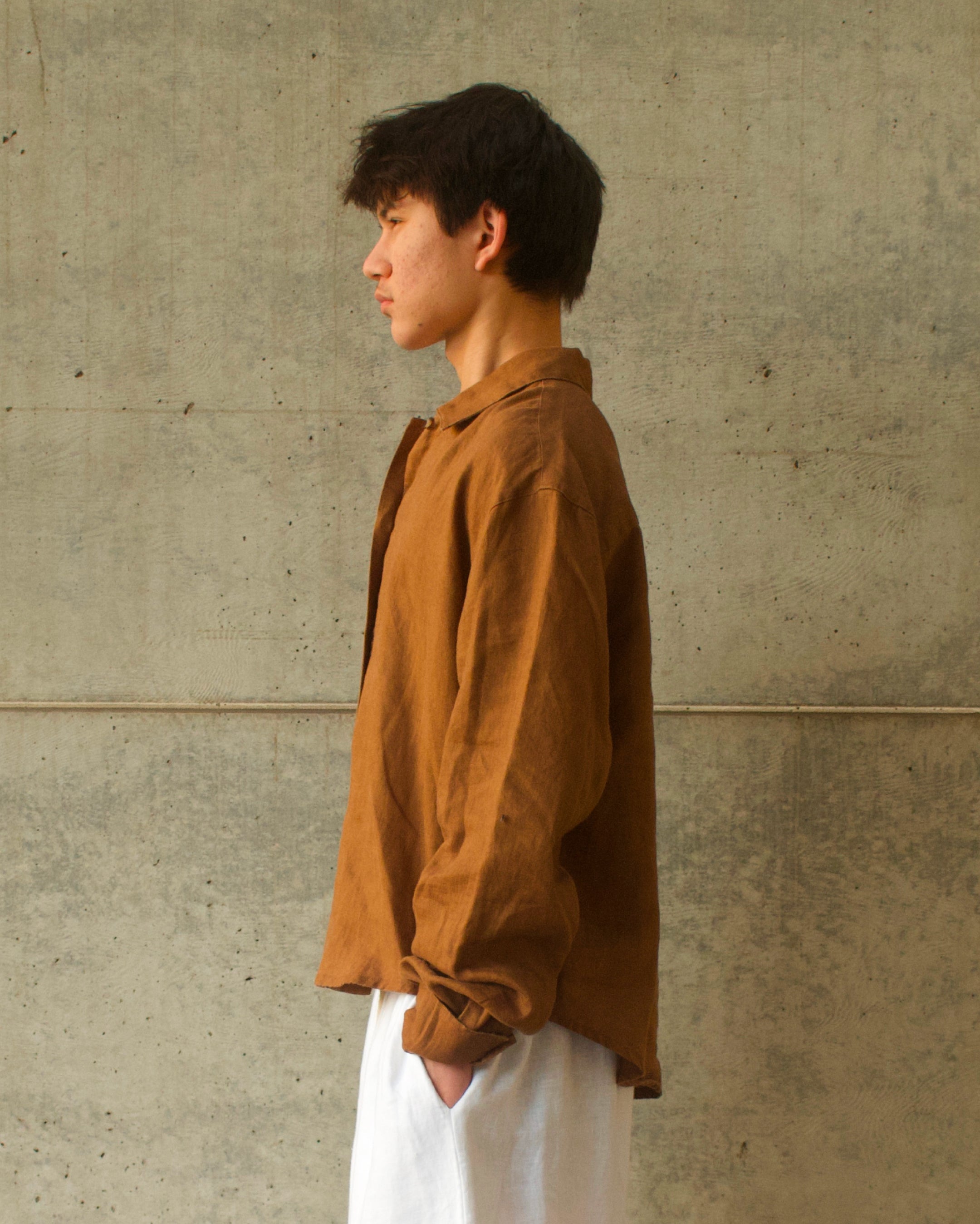 Breezy Linen Button Up - Brown