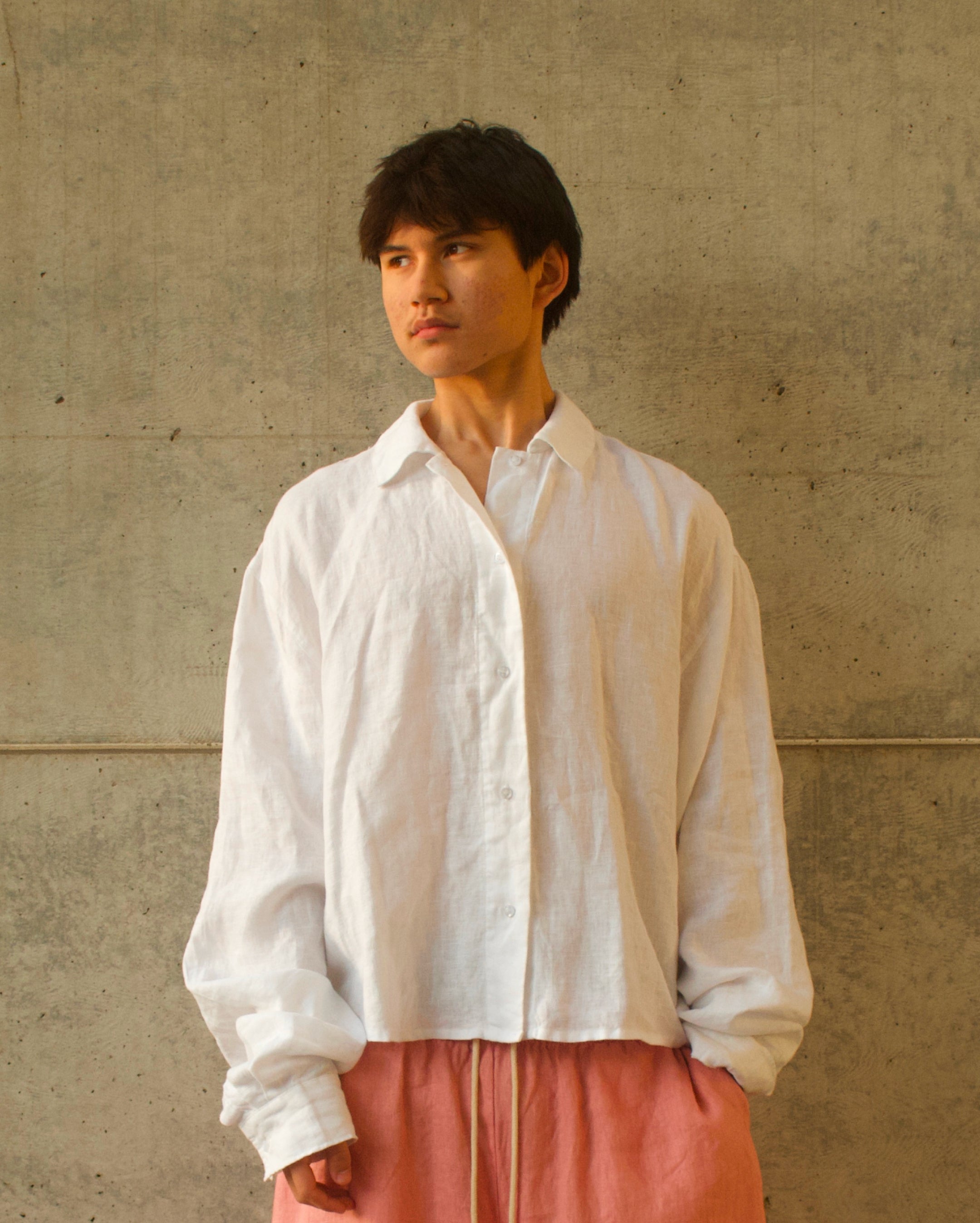 Breezy Linen Button Up - White