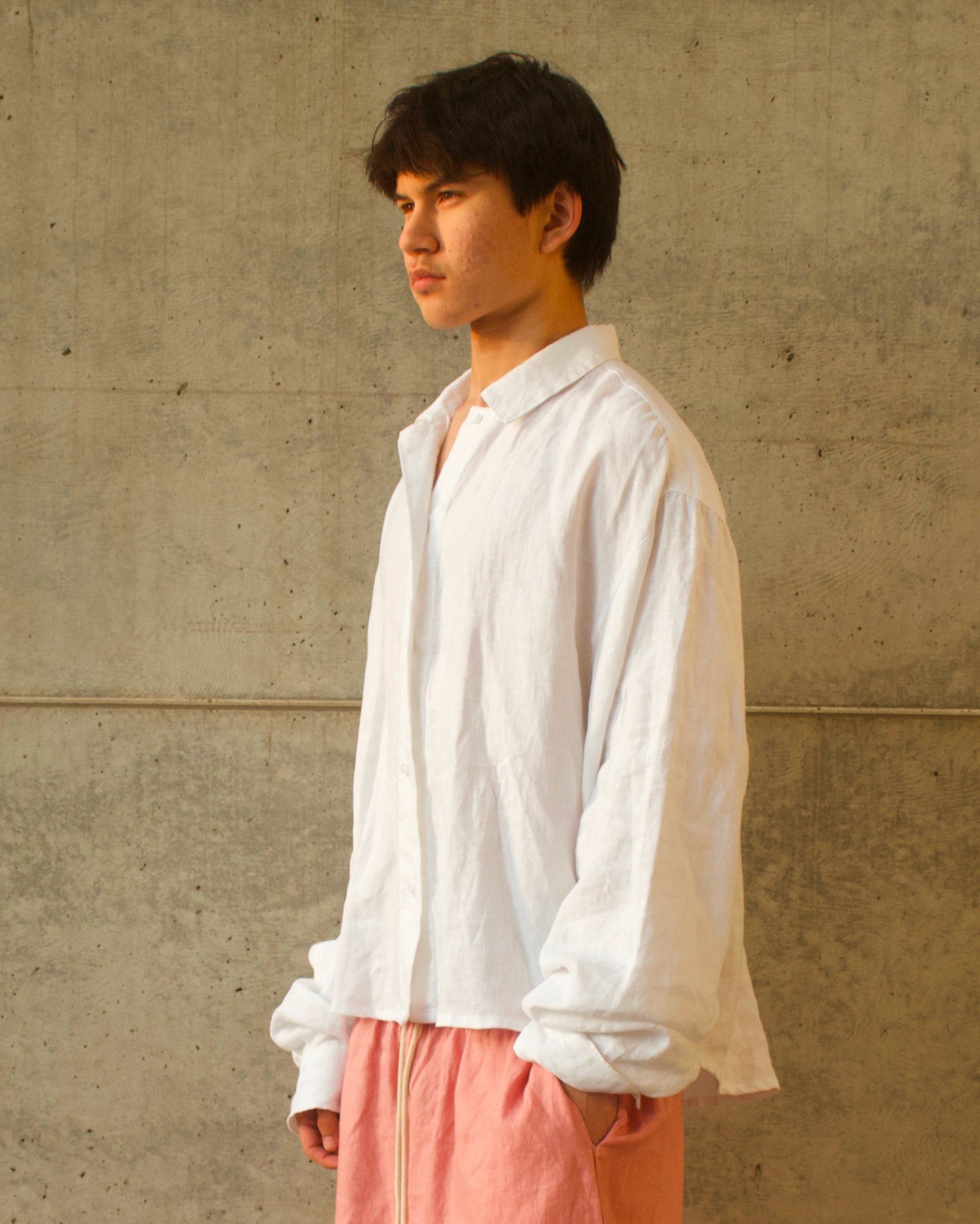 Breezy Linen Button Up - White