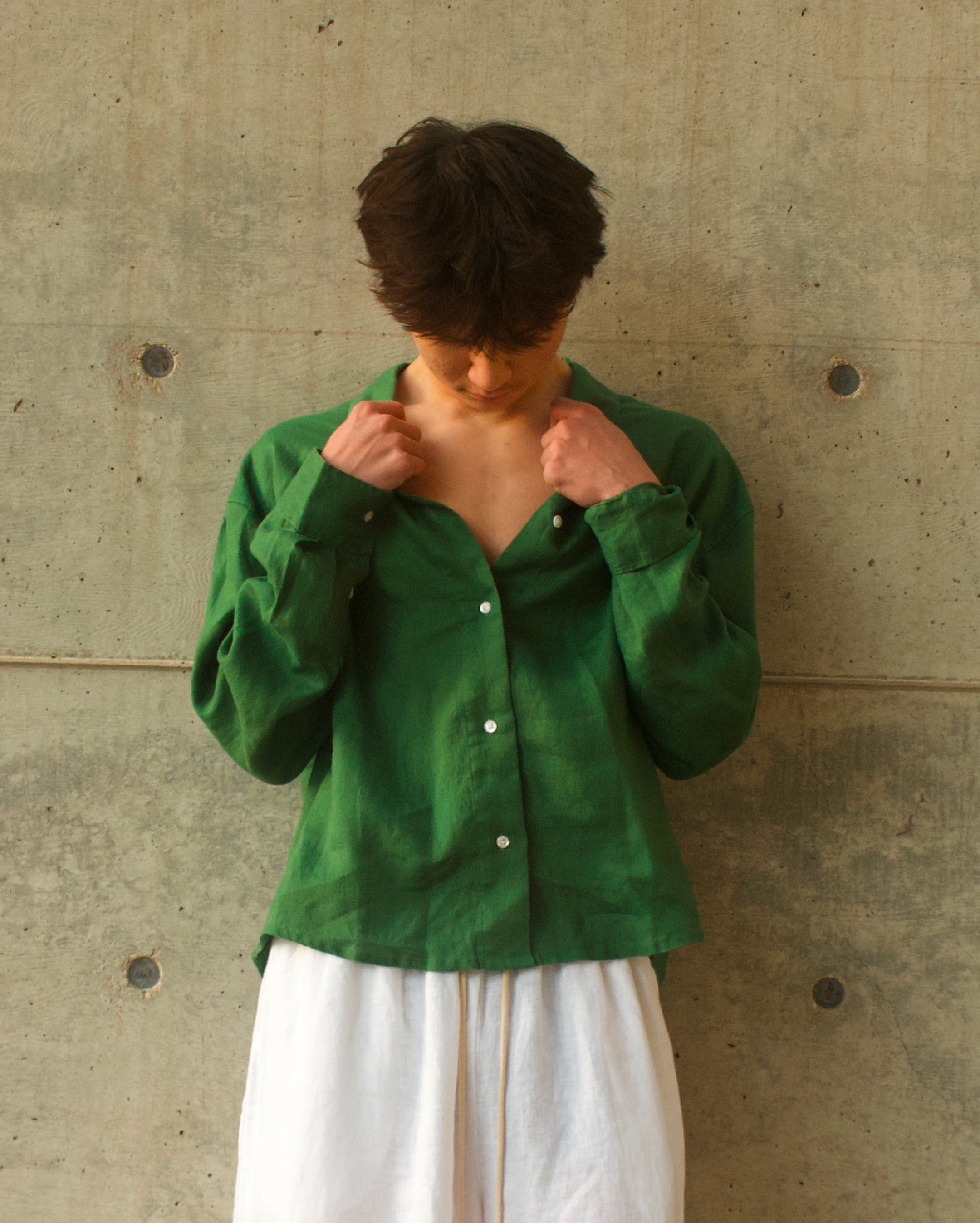 Breezy Linen Button Up - Green