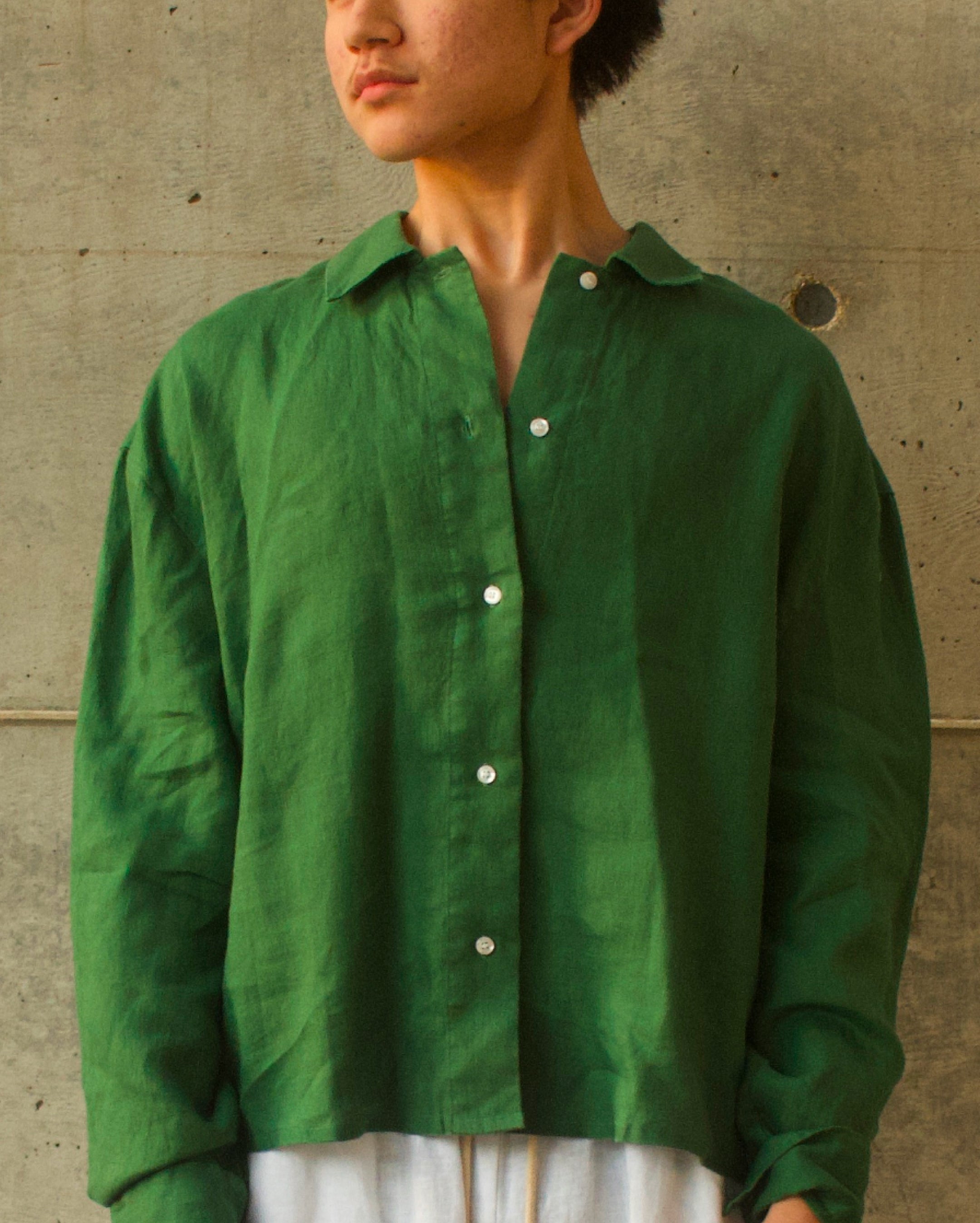 Breezy Linen Button Up - Green