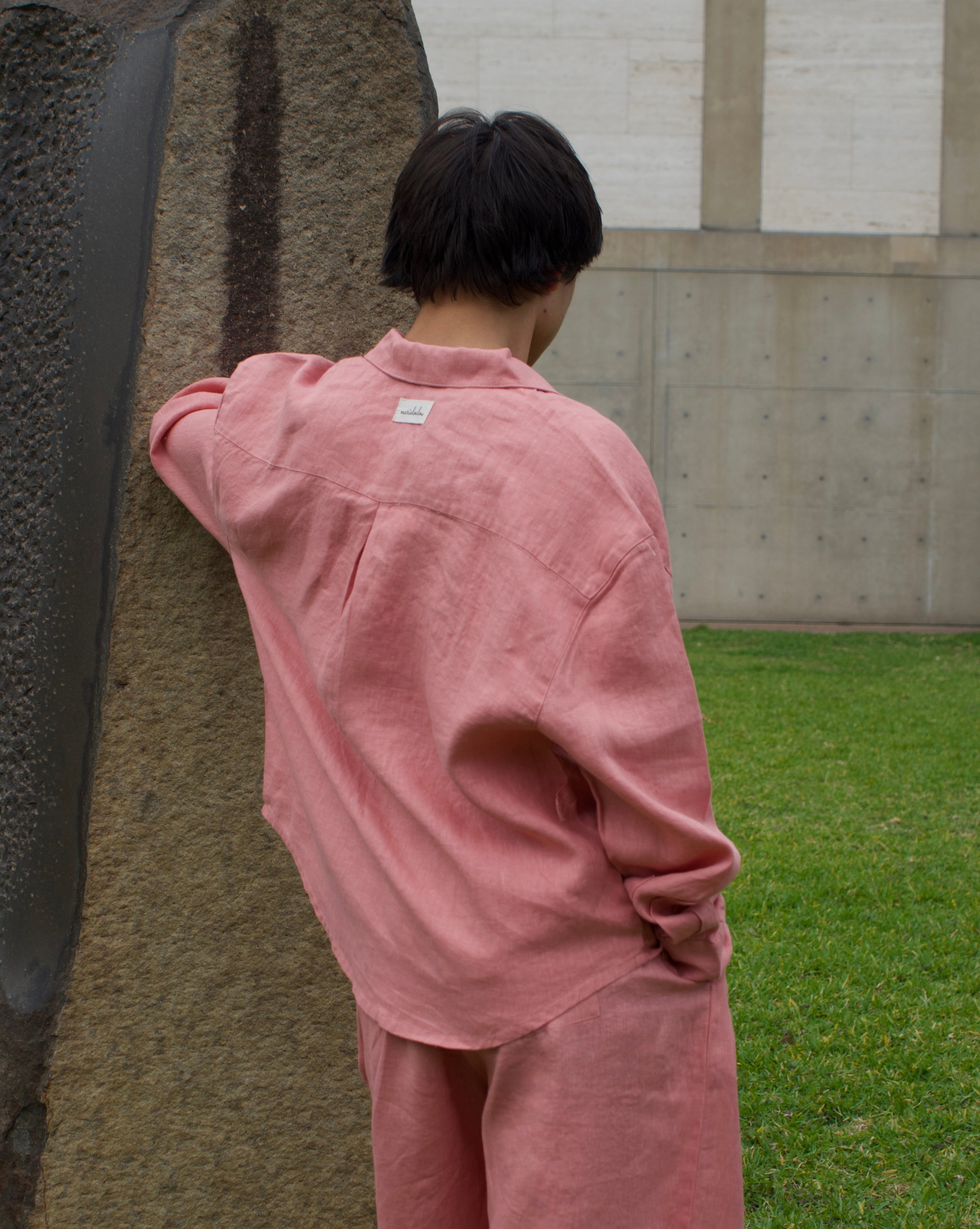 Breezy Earth Linen Button Up - Pink