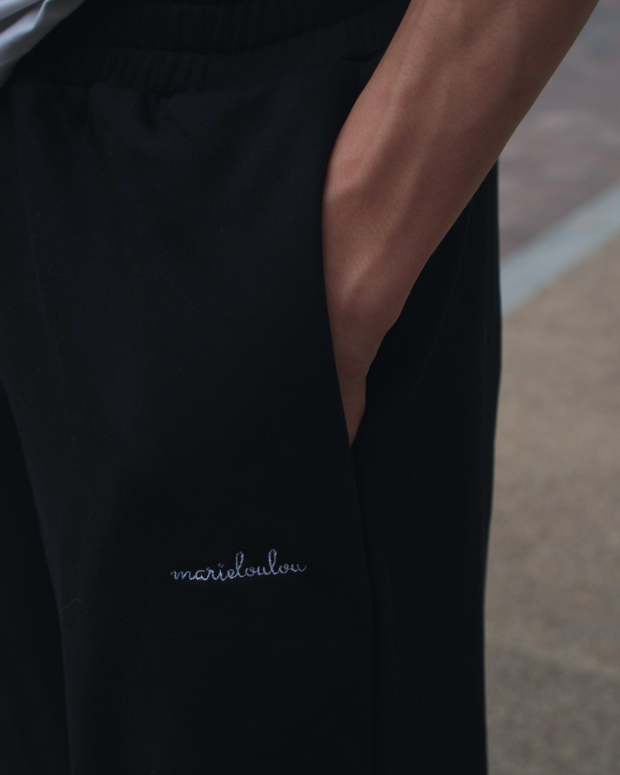 Cozy Cowboy Unisex Wide Leg Sweatpants - Black