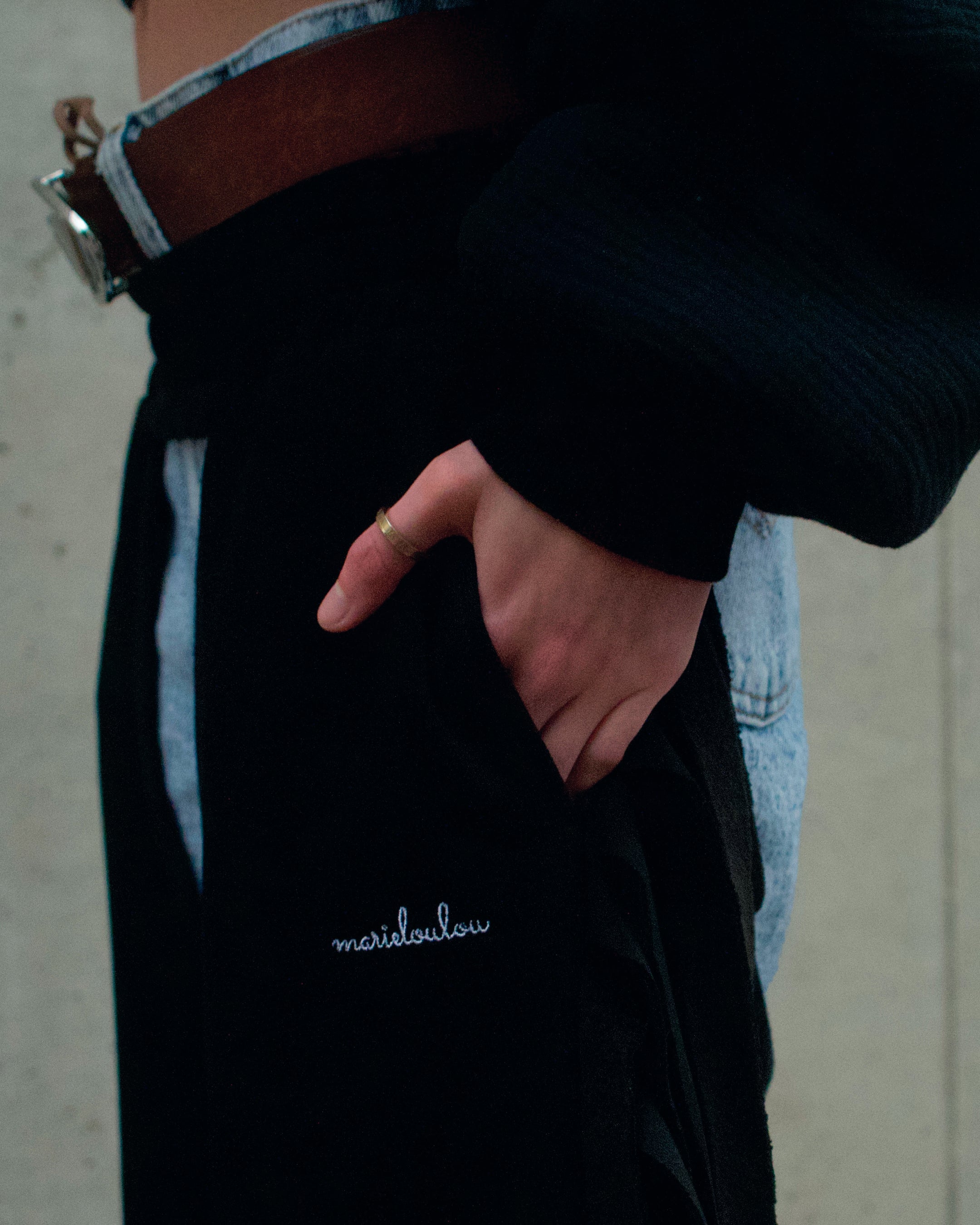 Essential Wide-Leg Sweatpants Chaps — Black