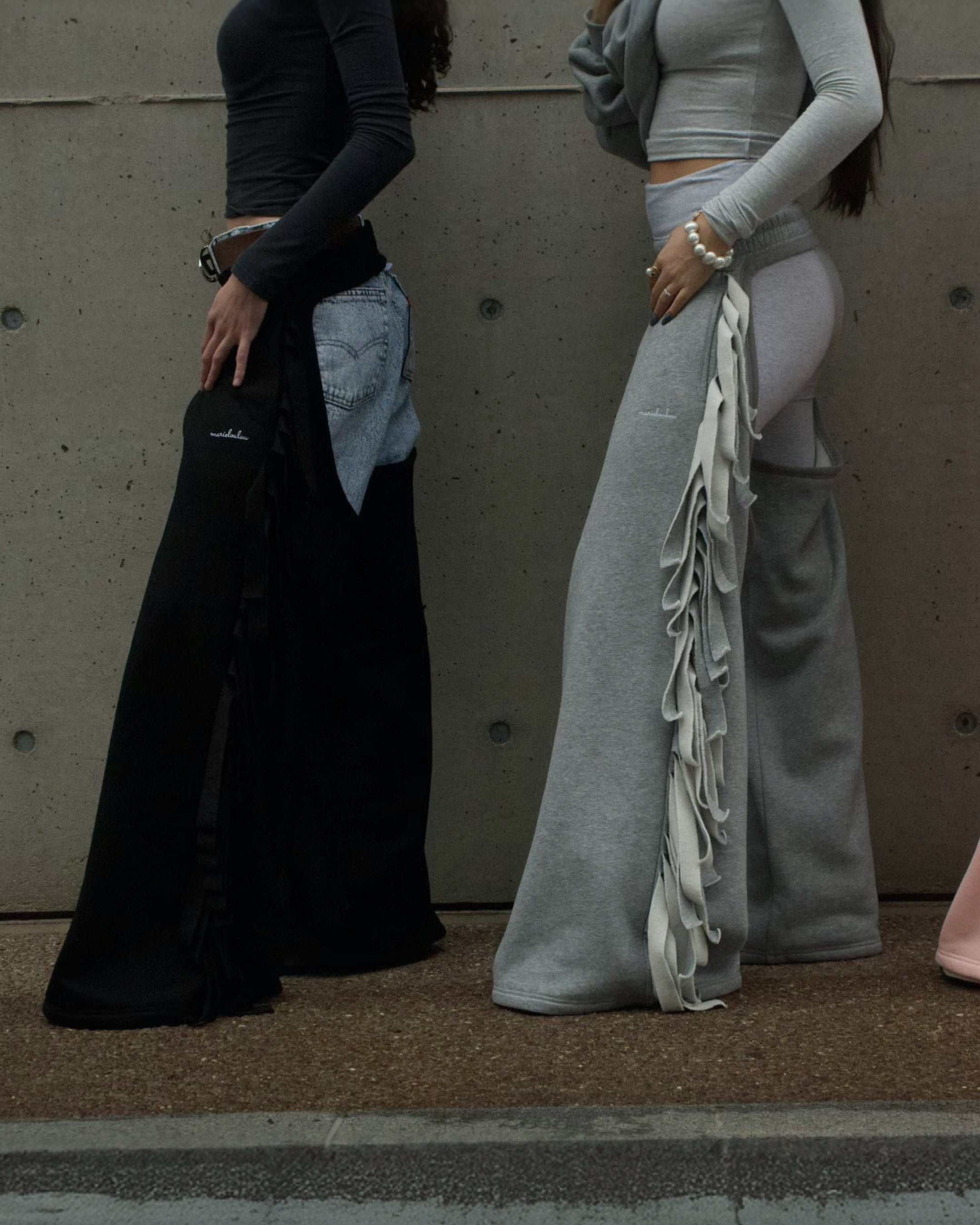 Essential Wide-Leg Sweatpants Chaps — Black