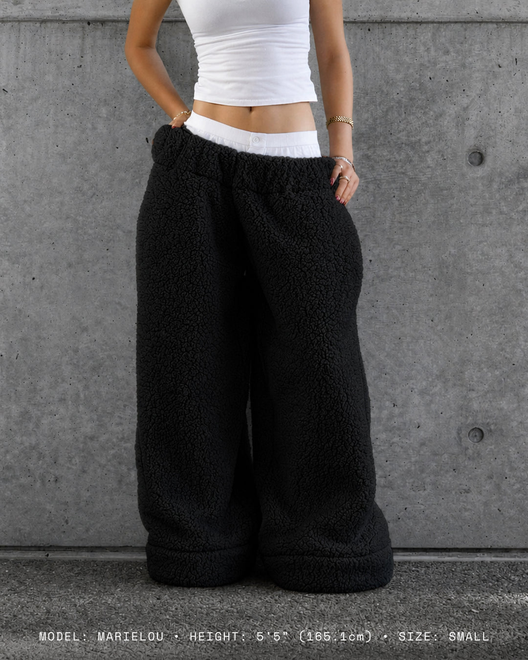 Homebody Full Sherpa Sweatpants - Low Rise - Black