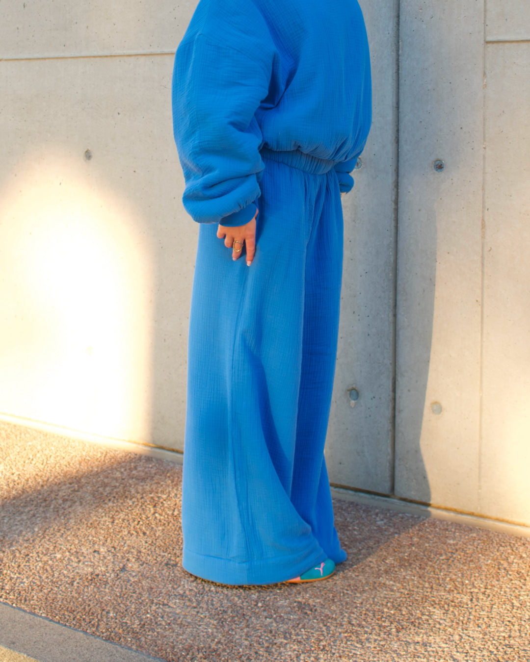 Homebody Blanket Pants - Low Rise - Blue
