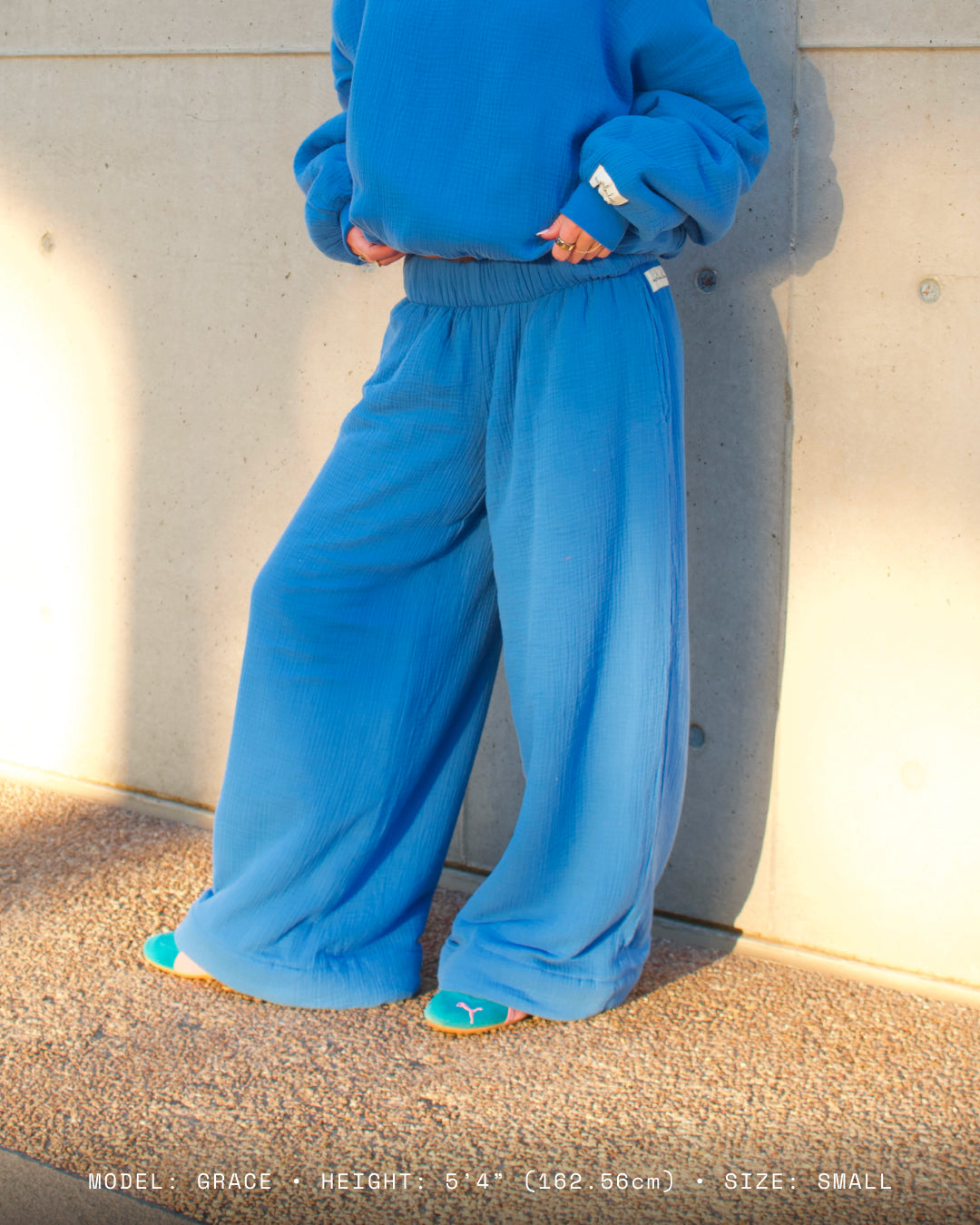 Homebody Blanket Pants - Low Rise - Blue