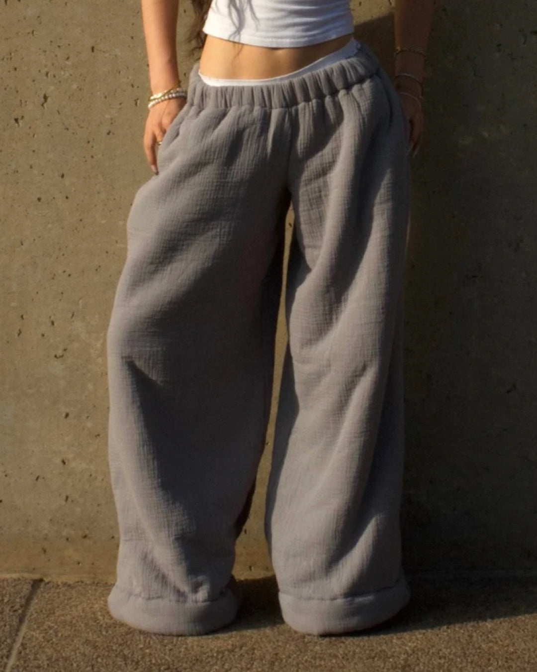 Homebody Blanket Pants - Low Rise - Gray
