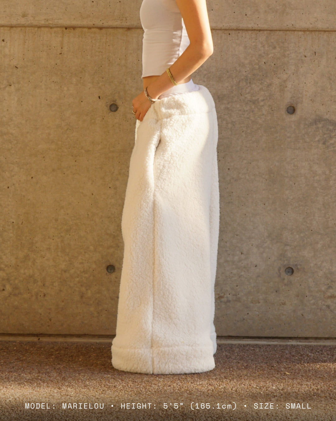Homebody Full Sherpa Sweatpants - Low Rise - White