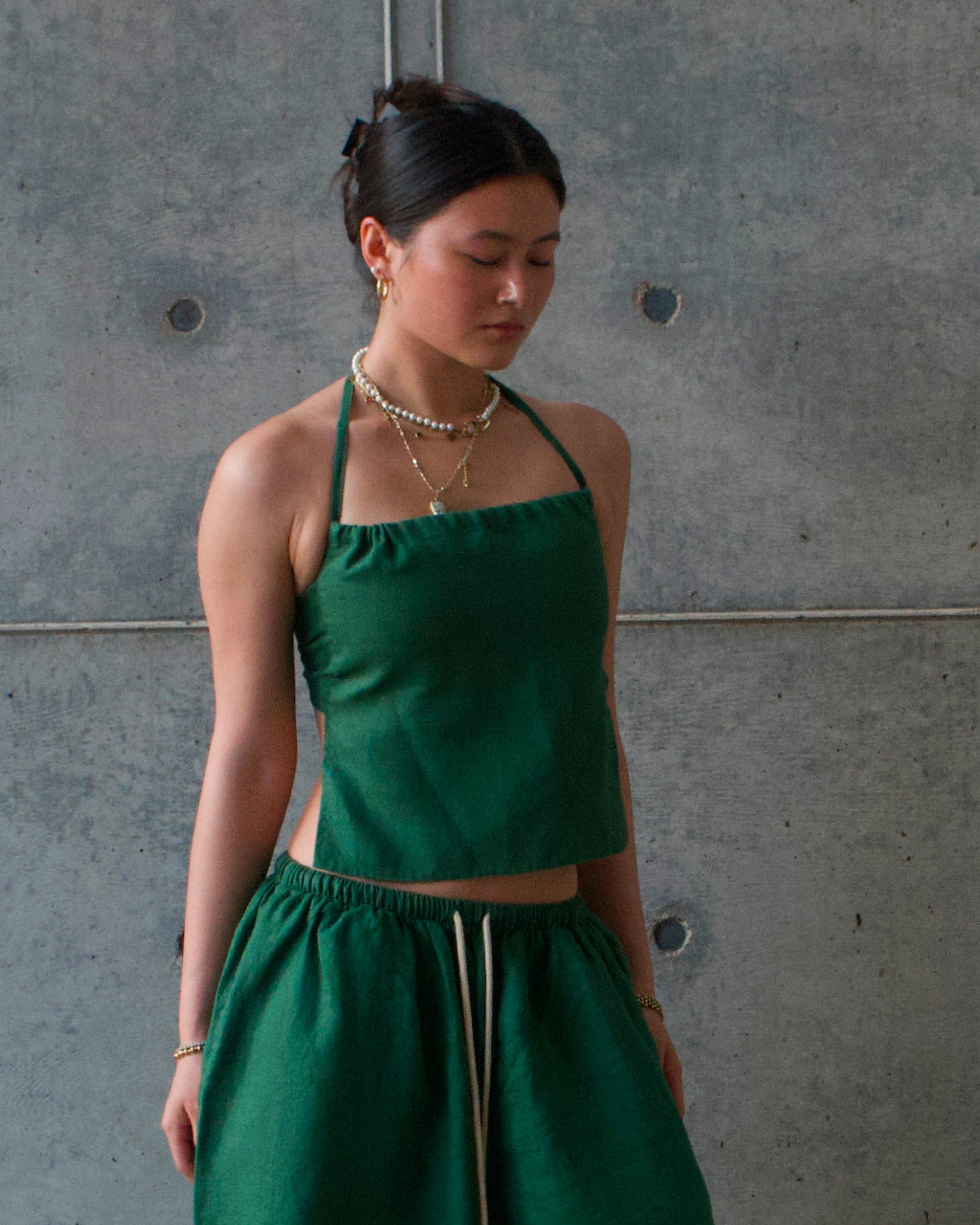 Linen Napkin Top - Green