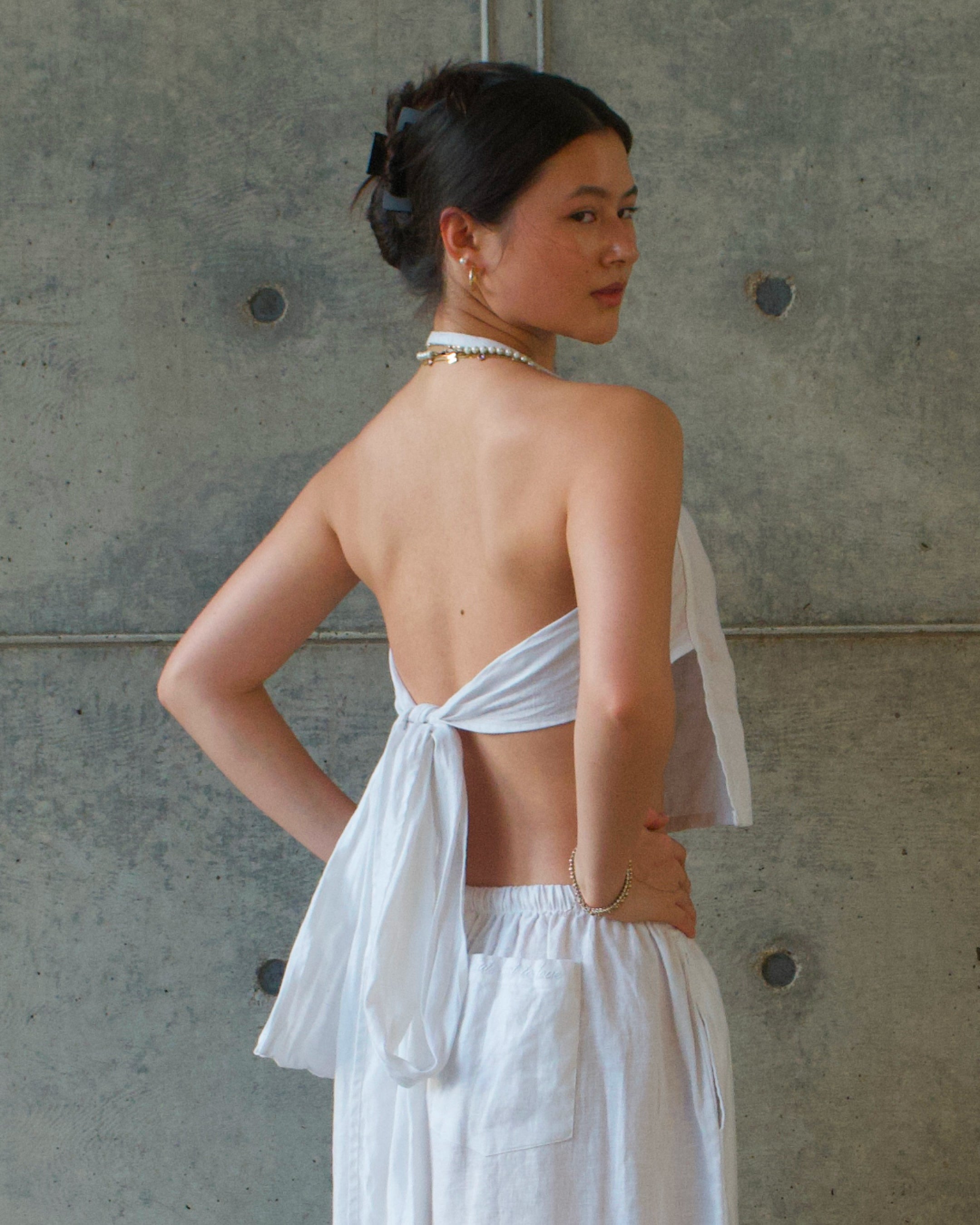 Earth Linen Napkin Top - White