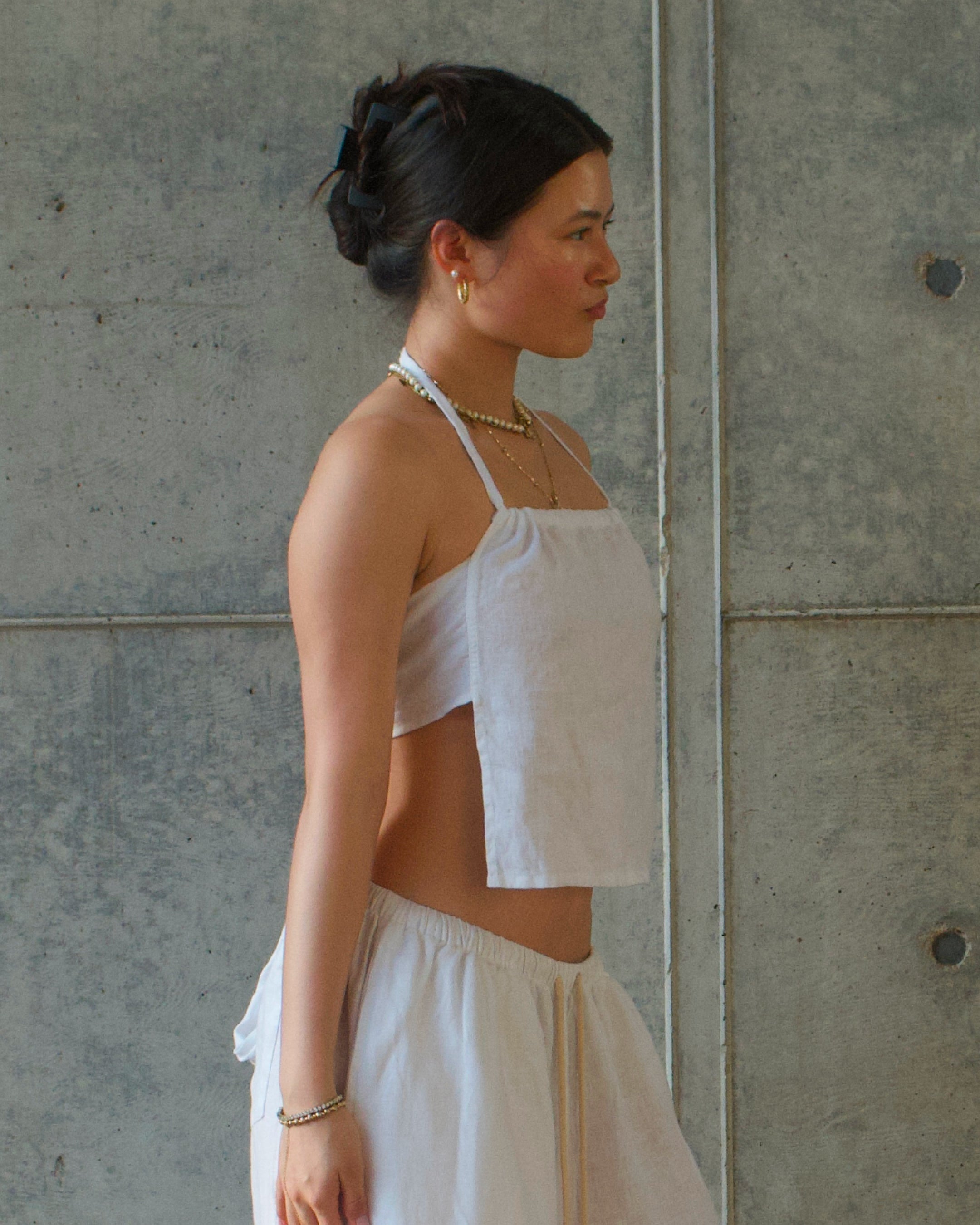 Earth Linen Napkin Top - White