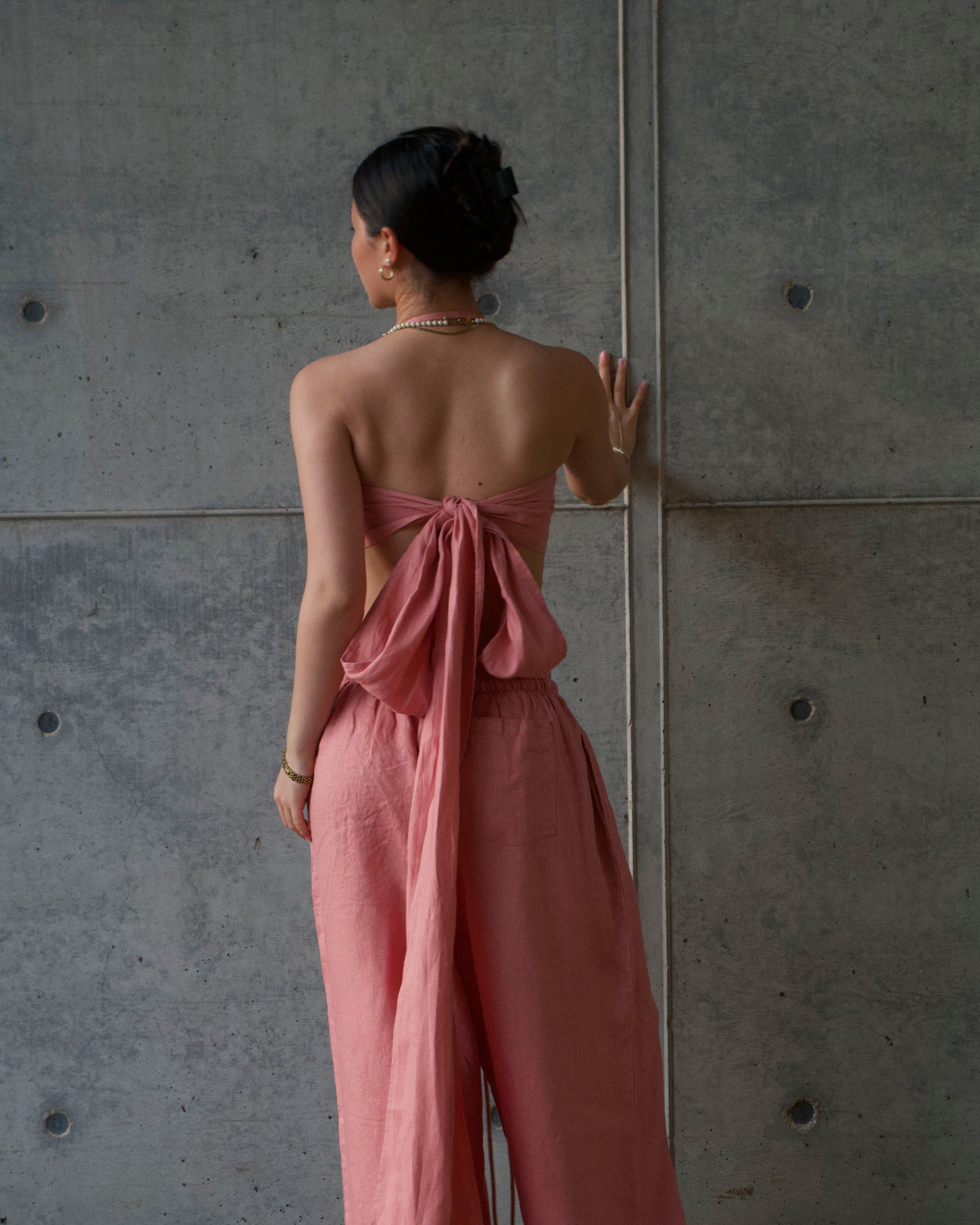 Linen Napkin Top - Pink