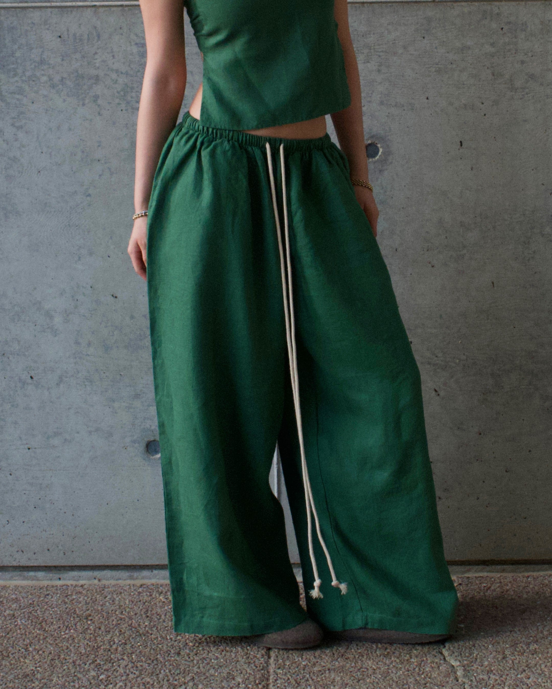 THE Linen Pants - Green