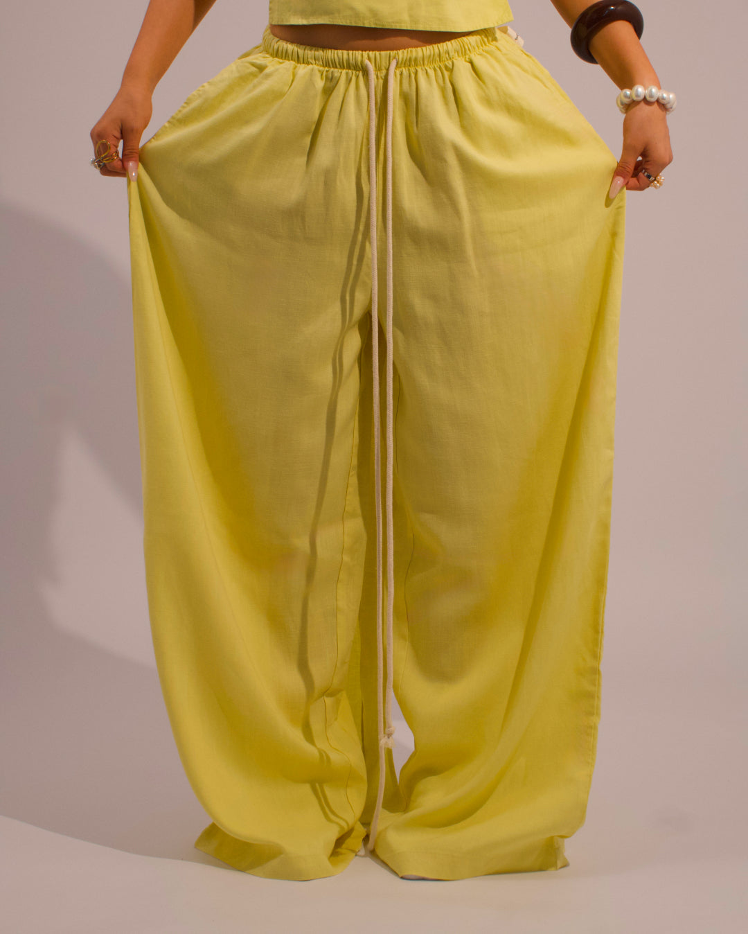 THE Earth Linen Pants - Lemon Yellow