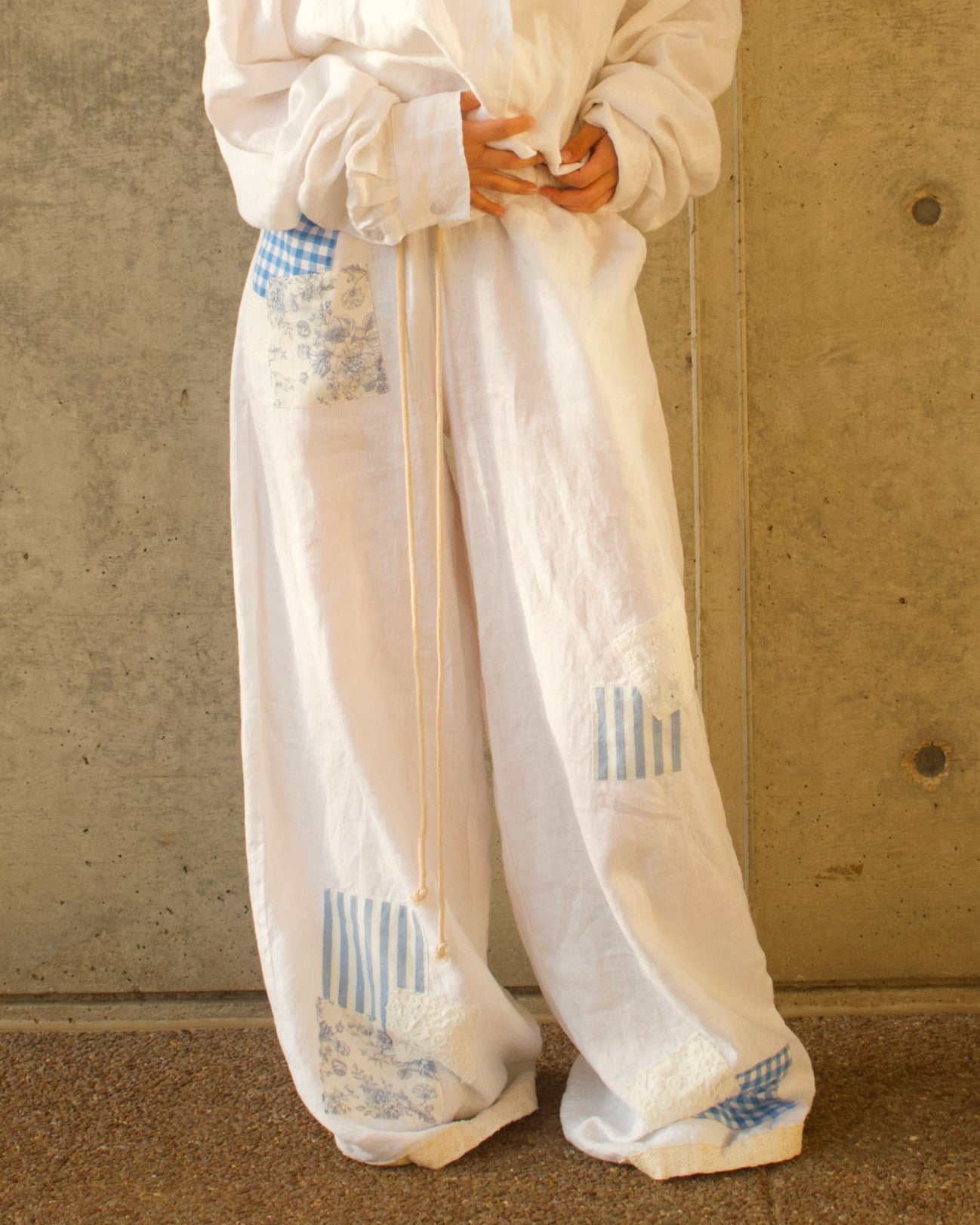 Patchwork Linen Pants