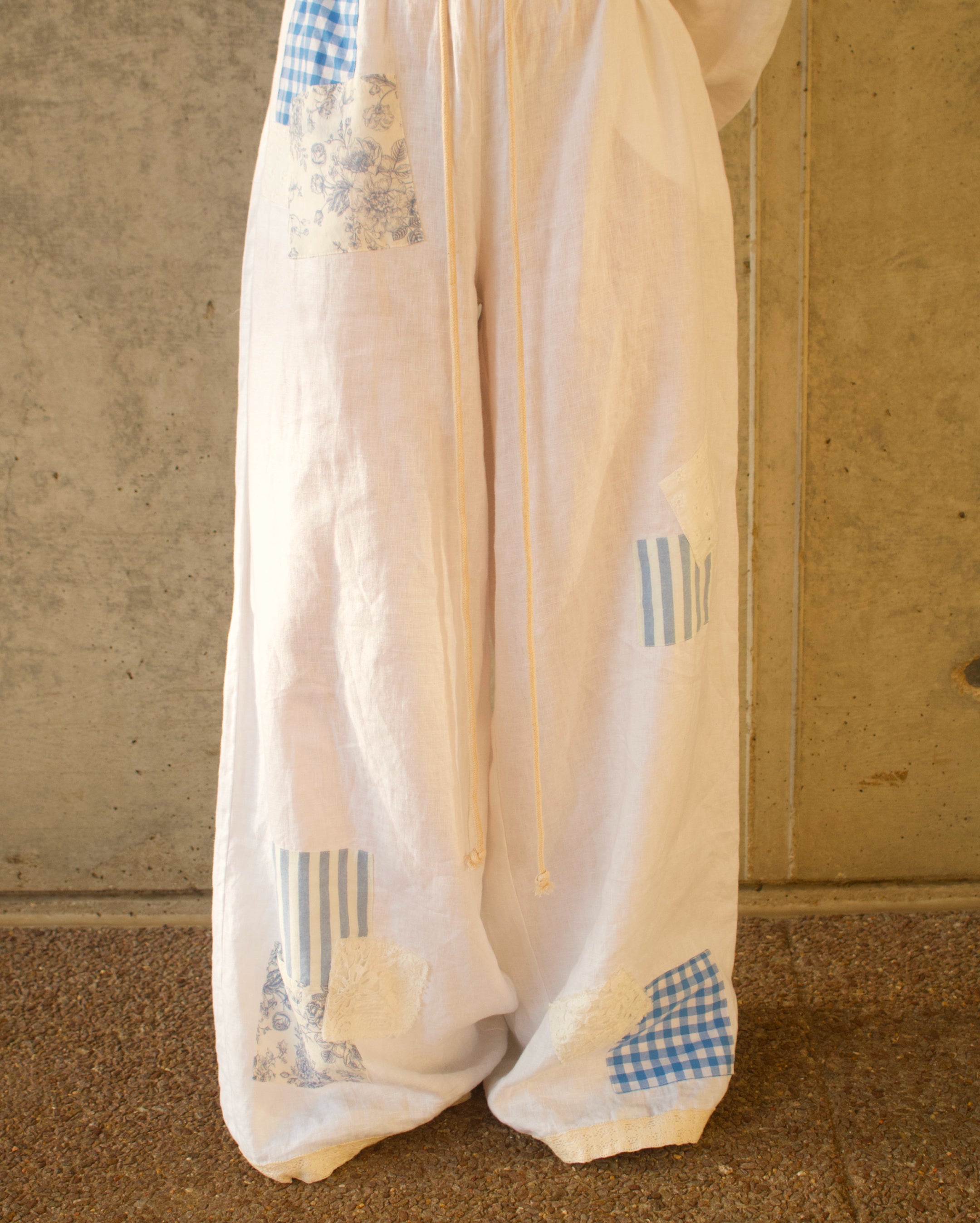 Patchwork Linen Pants