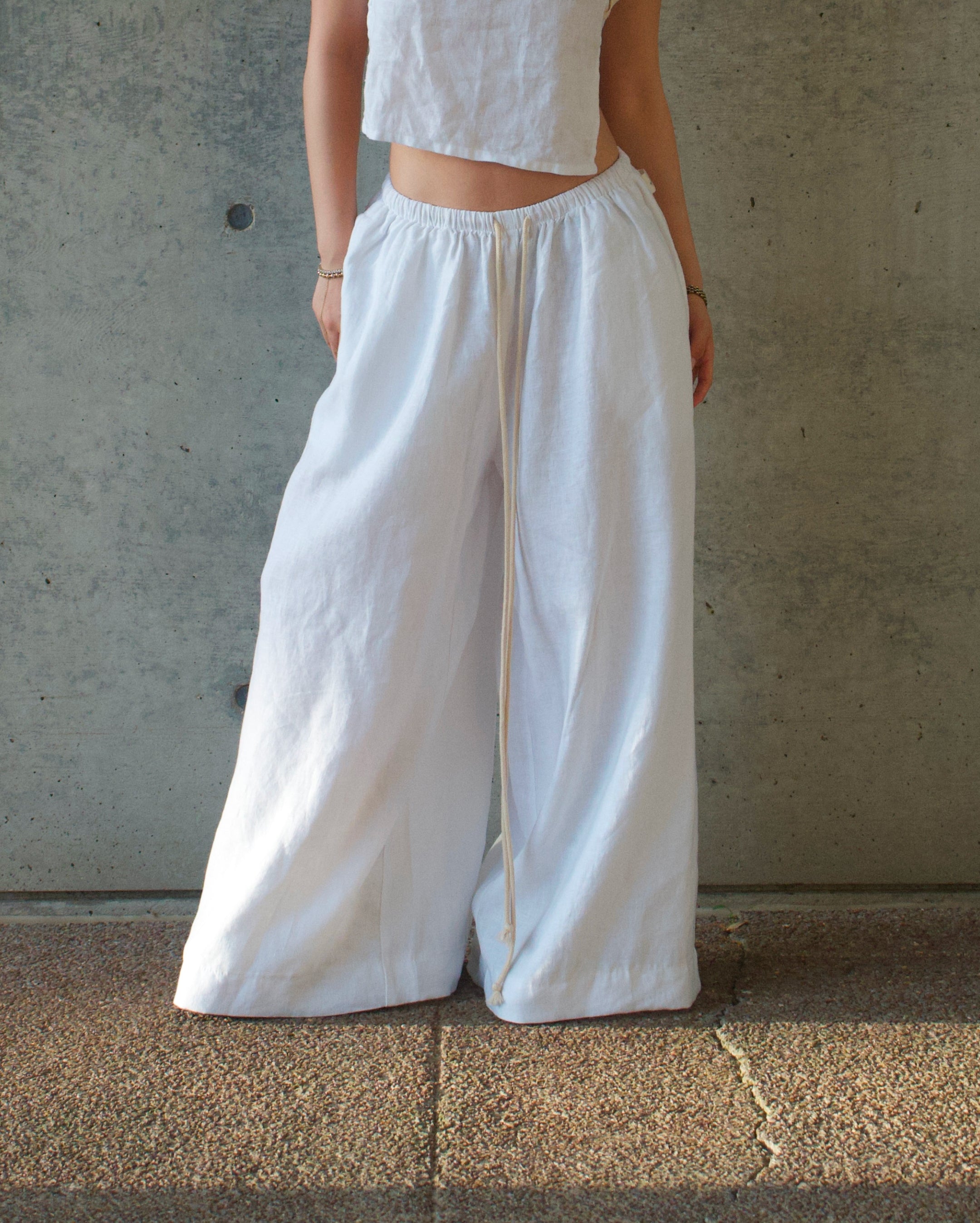 THE Earth Linen Pants | White | Marieloulou