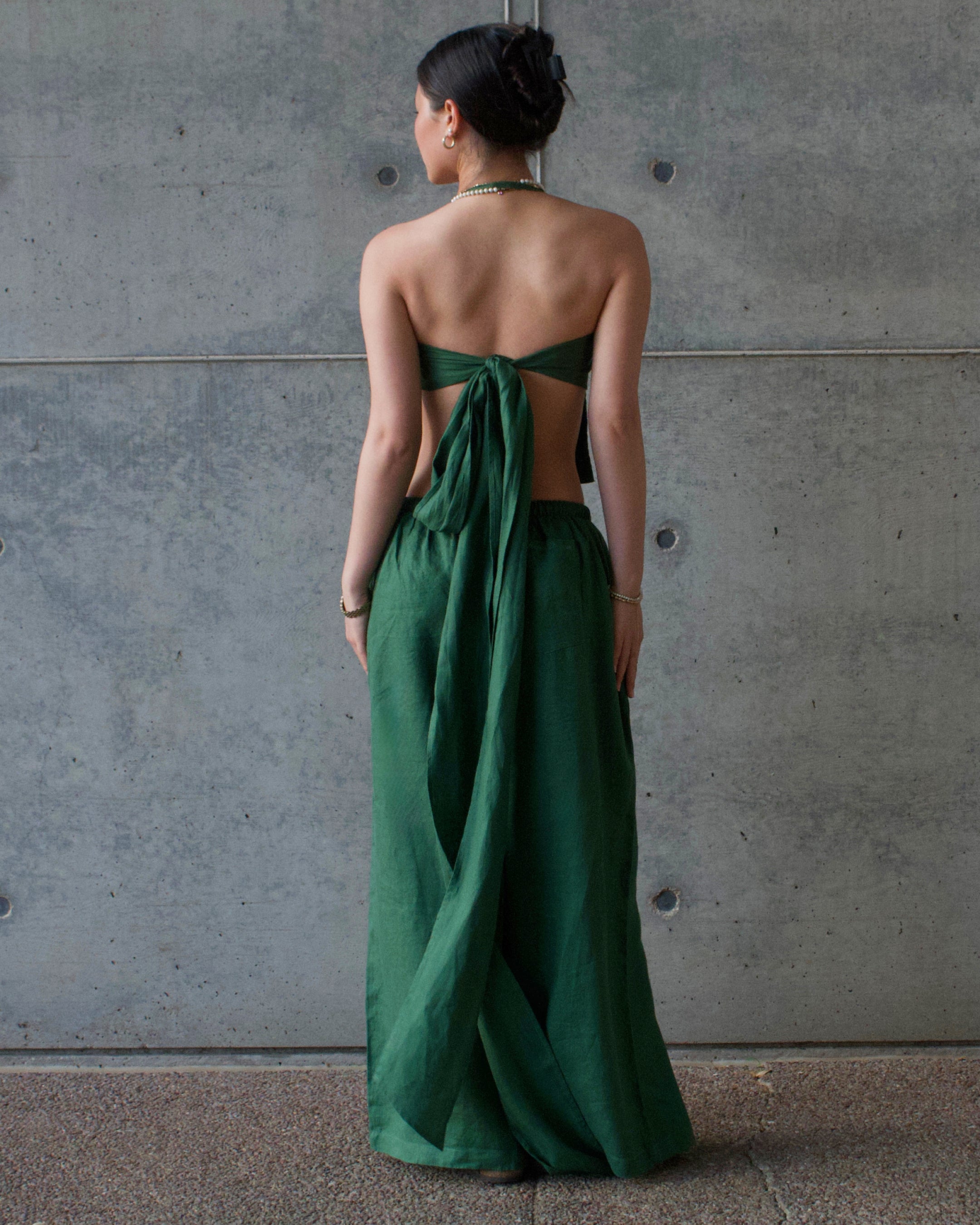 Linen Napkin Top - Green