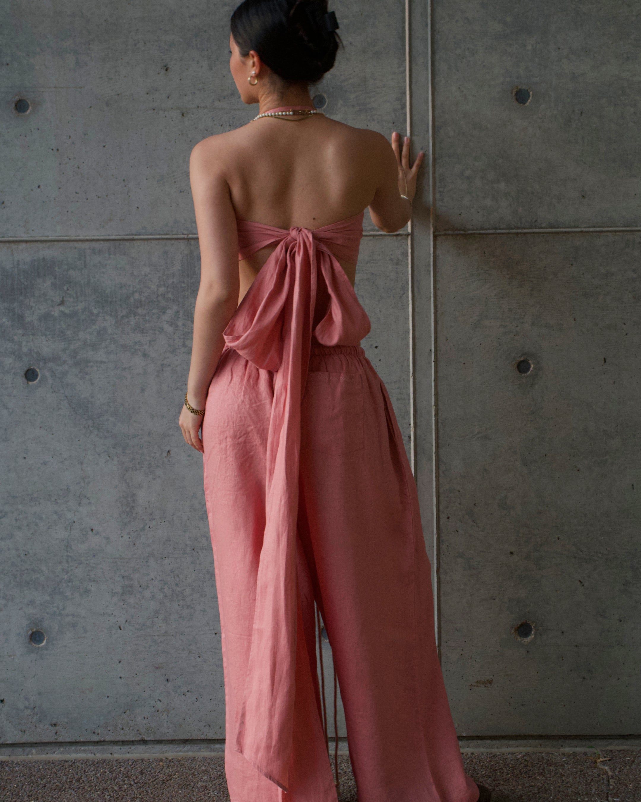 Linen Napkin Top - Pink