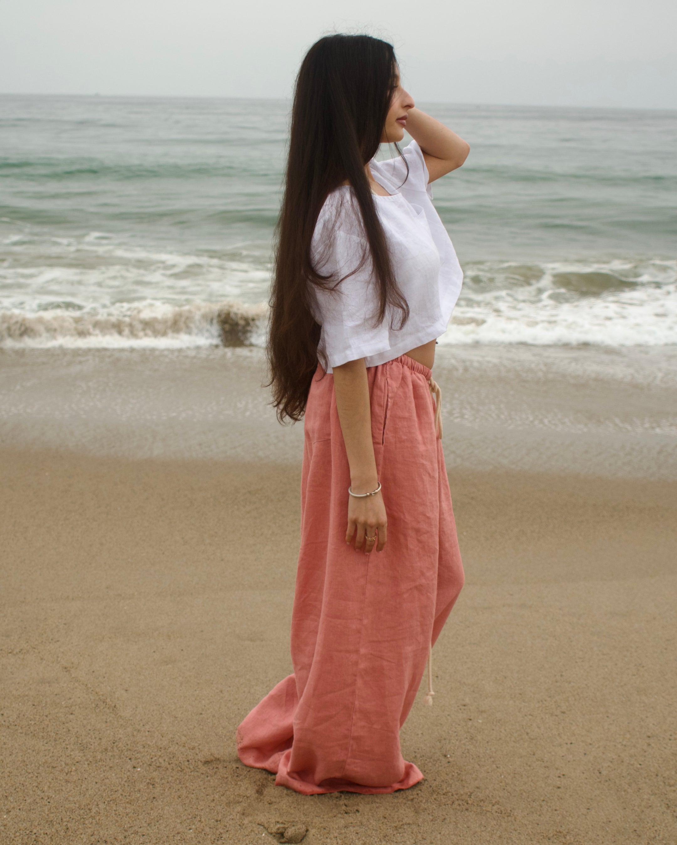 THE Earth Linen Pants | Pink | Marieloulou