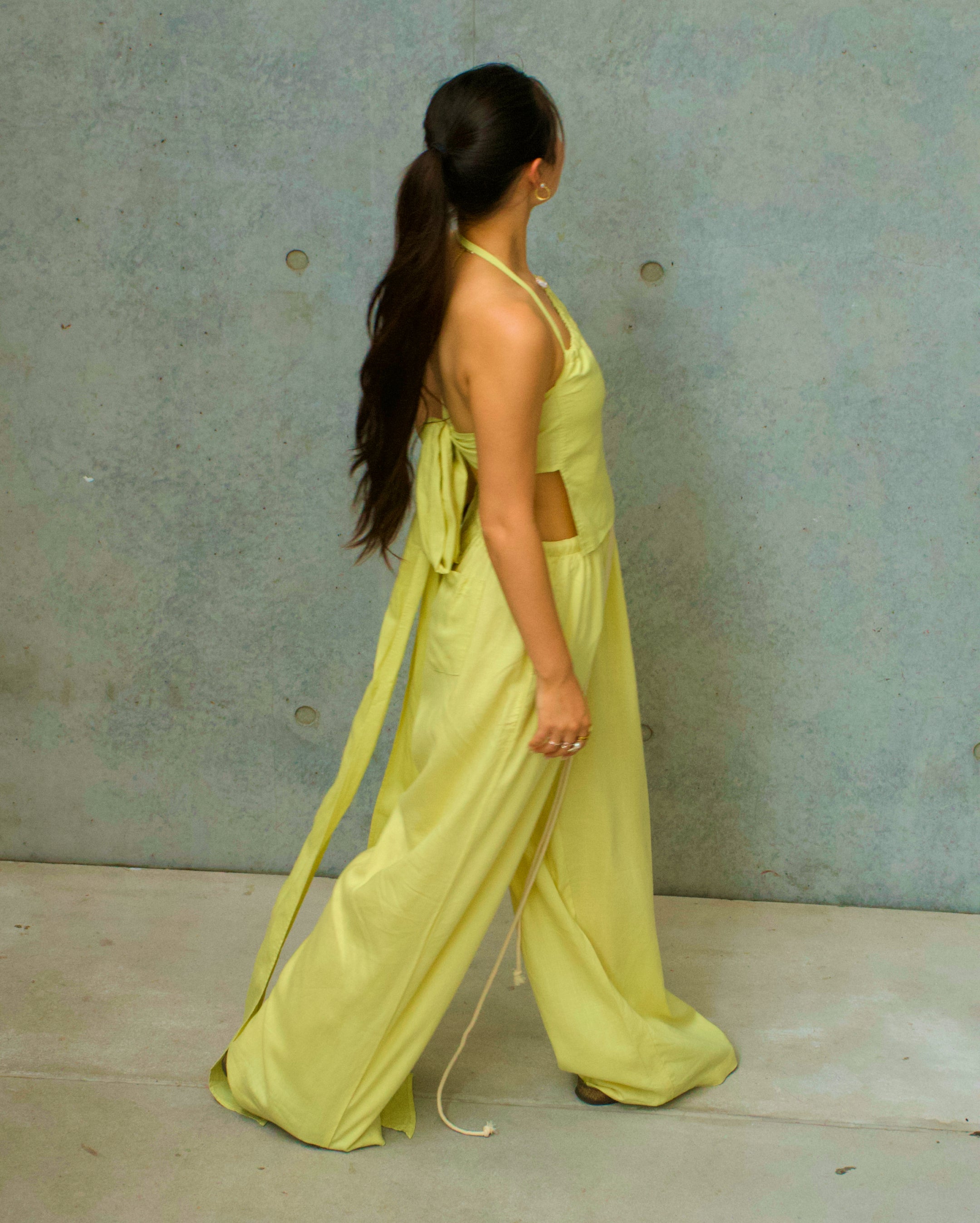Earth Linen Napkin Top - Lemon Yellow