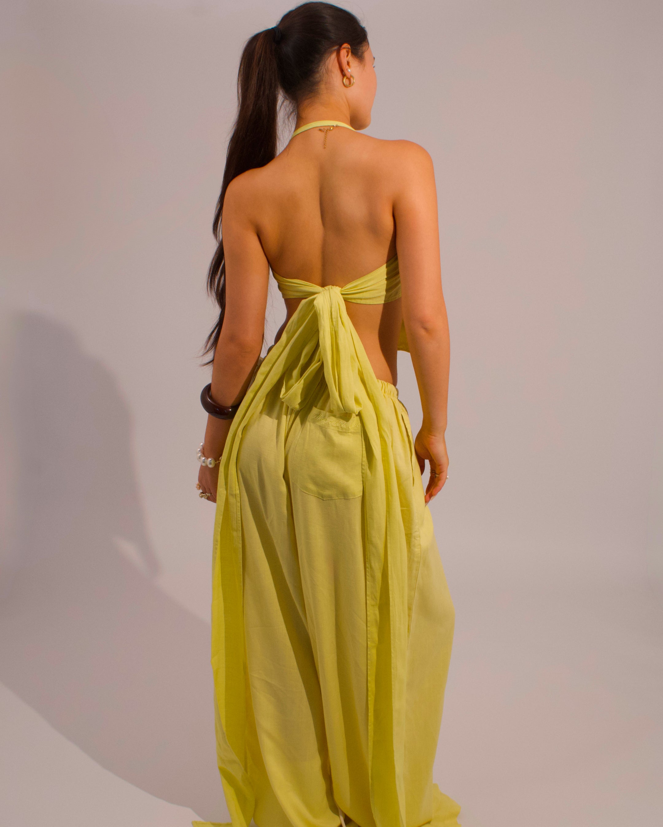 Earth Linen Napkin Top - Lemon Yellow