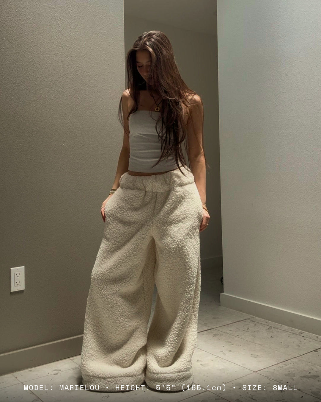 Homebody Full Sherpa Sweatpants - White