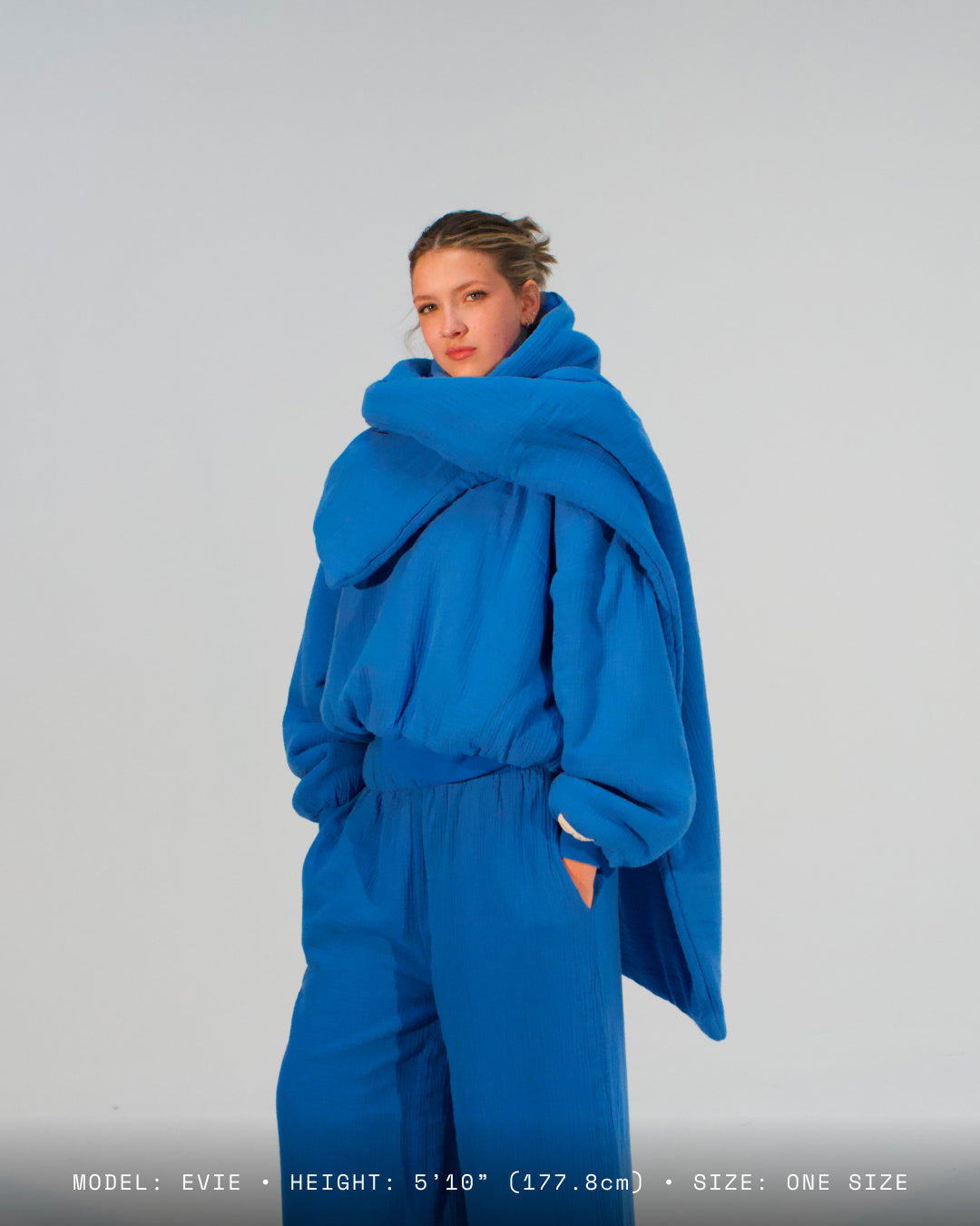 Homebody Blanket Scarf - Blue
