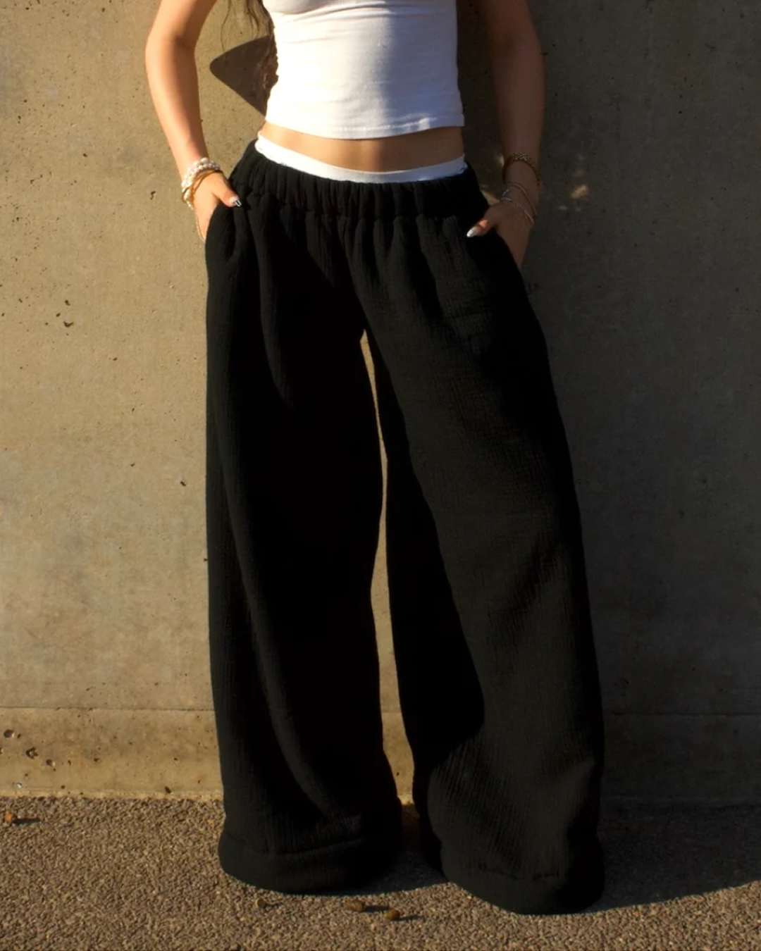 Homebody Blanket Pants - Low Rise - Black