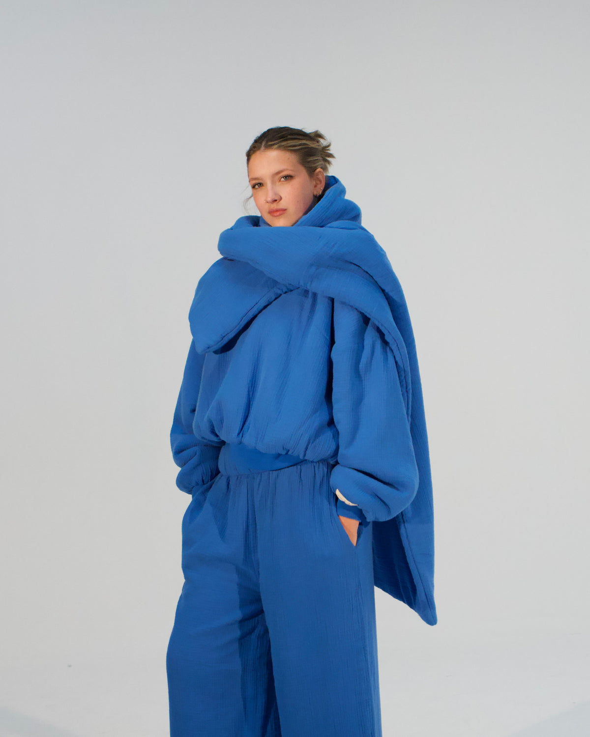 Homebody Blanket Scarf - Blue