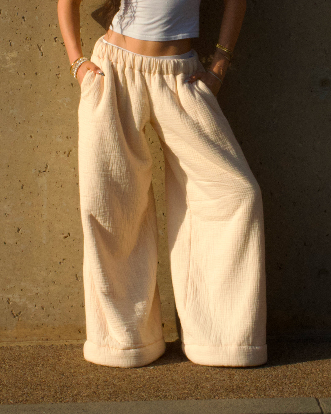 Homebody Blanket Pants - Low Rise - Beige